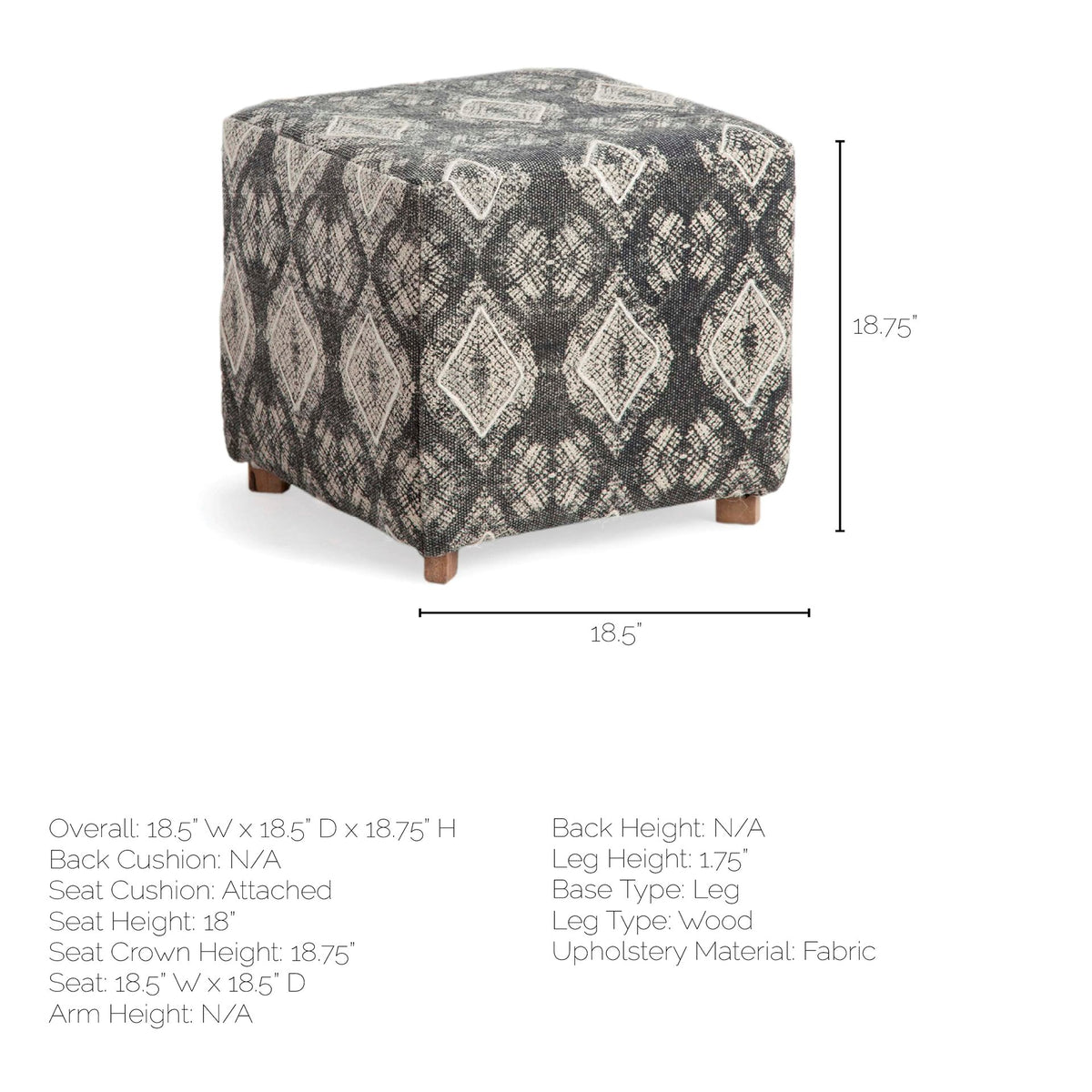 Pallu dhurrie ottoman detail