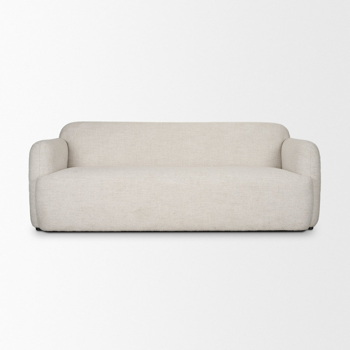 Saga sofa cream, angled view