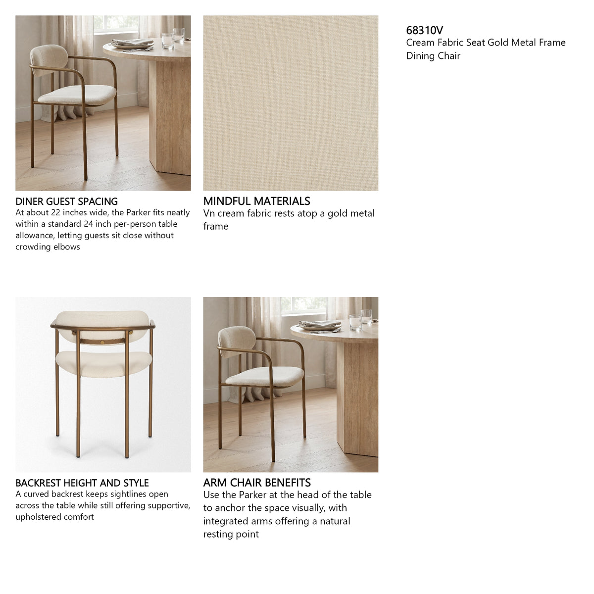 Parker Curved Back Dining Armchair