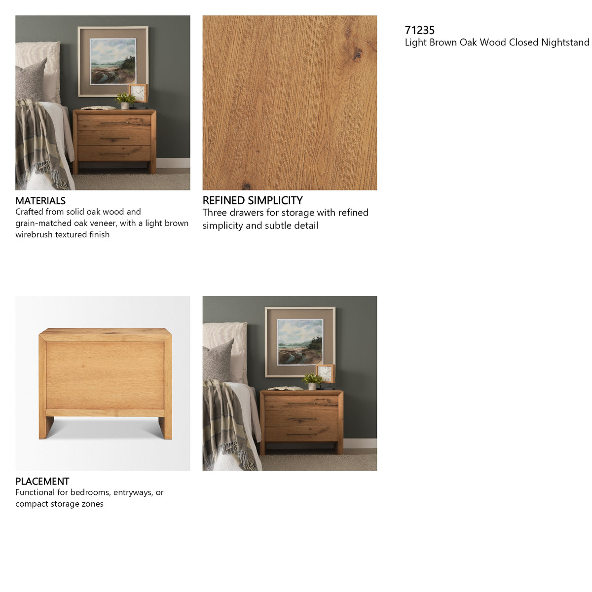 Belford 3-Drawer Nightstand