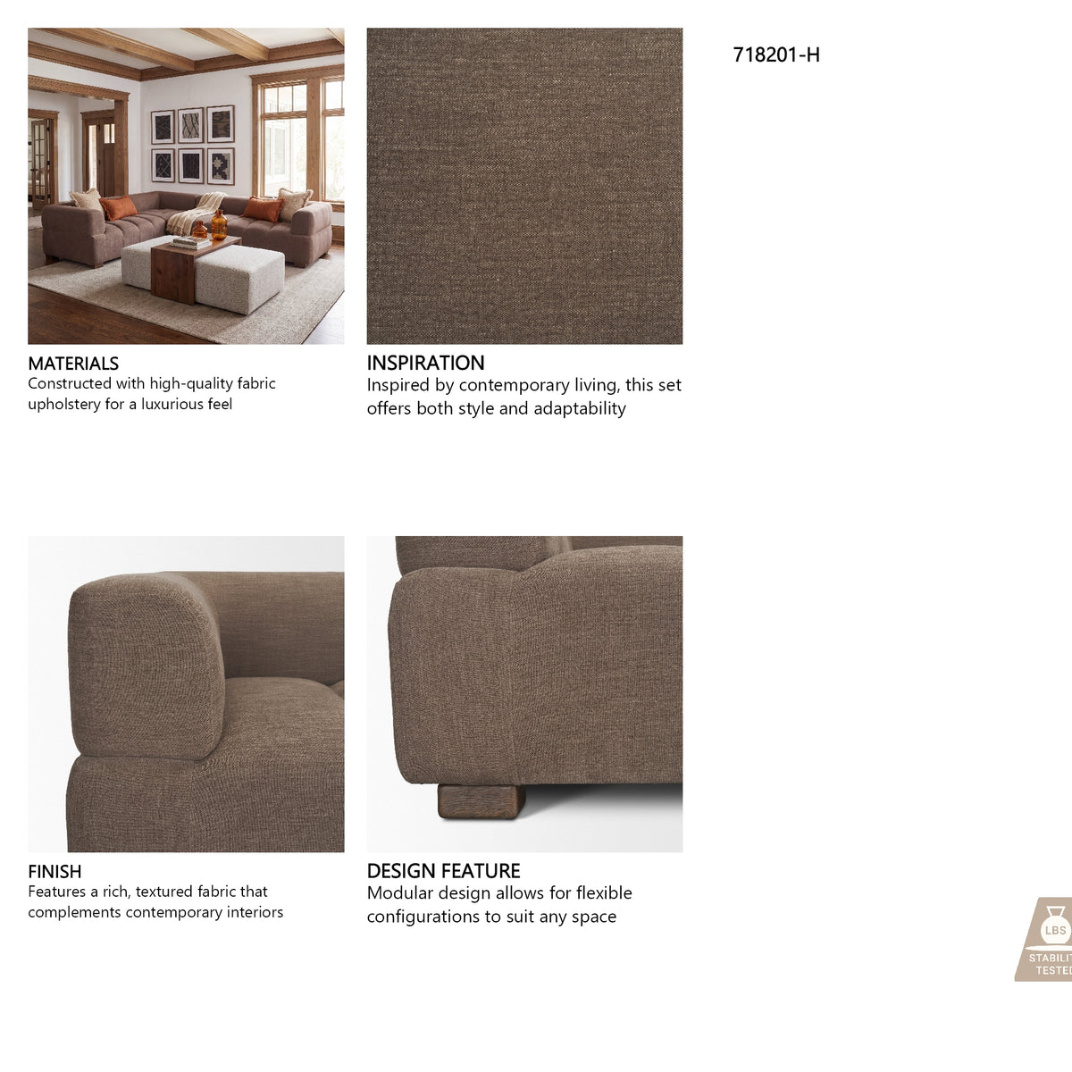 Warner Channel sectional styled in a living room
