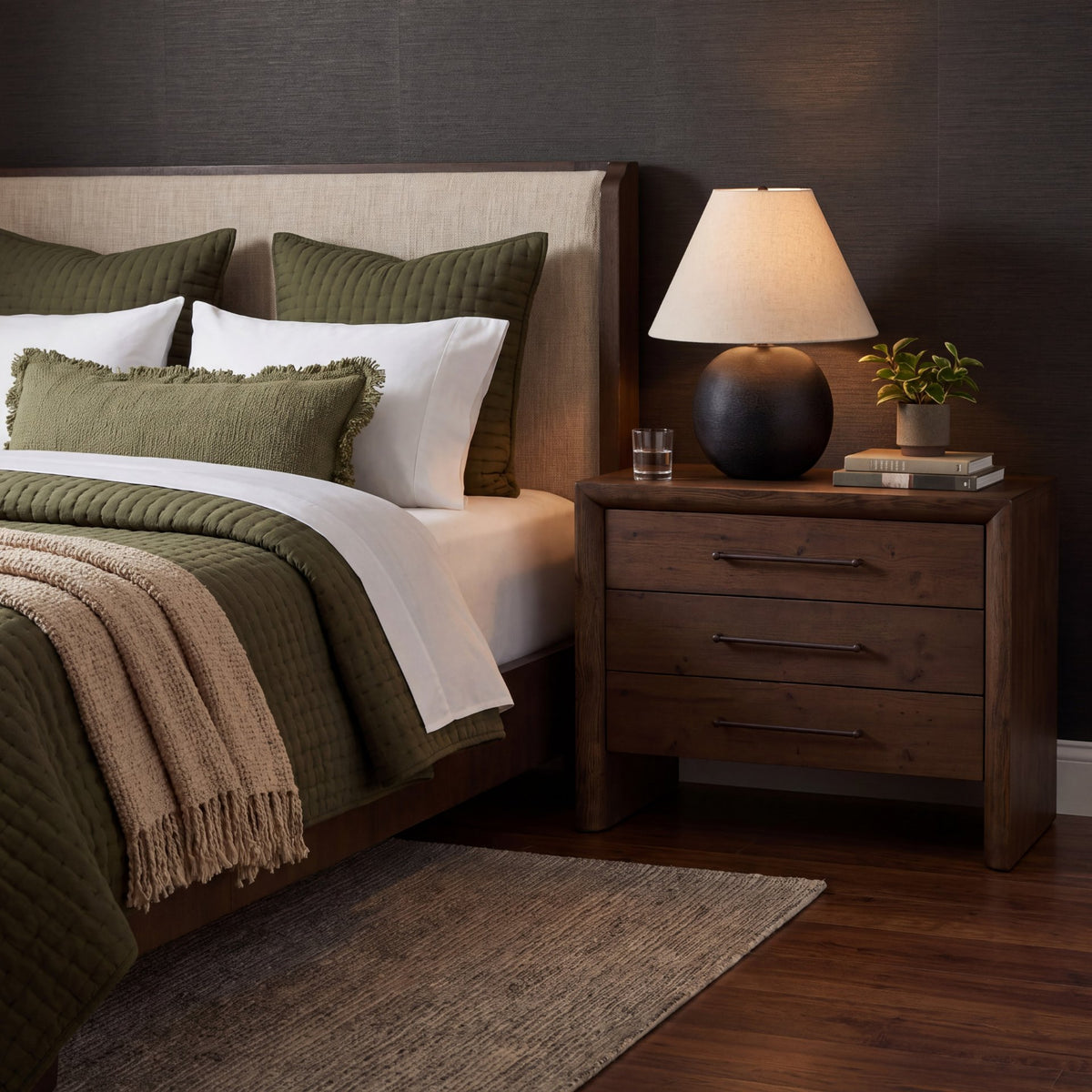 Holden Upholstered Bed with Shelter Headboard