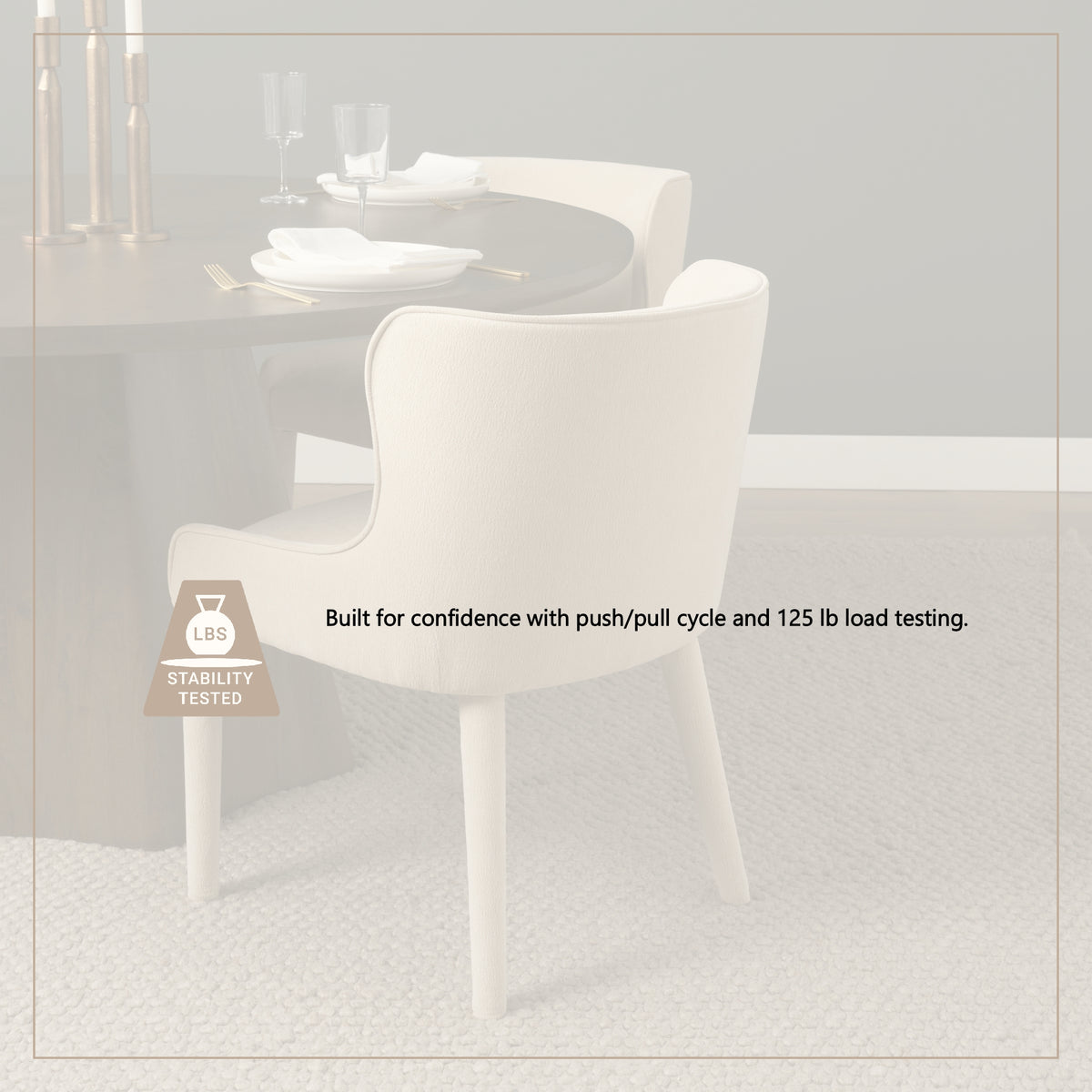 Nolan cream chenille styled in a dining room
