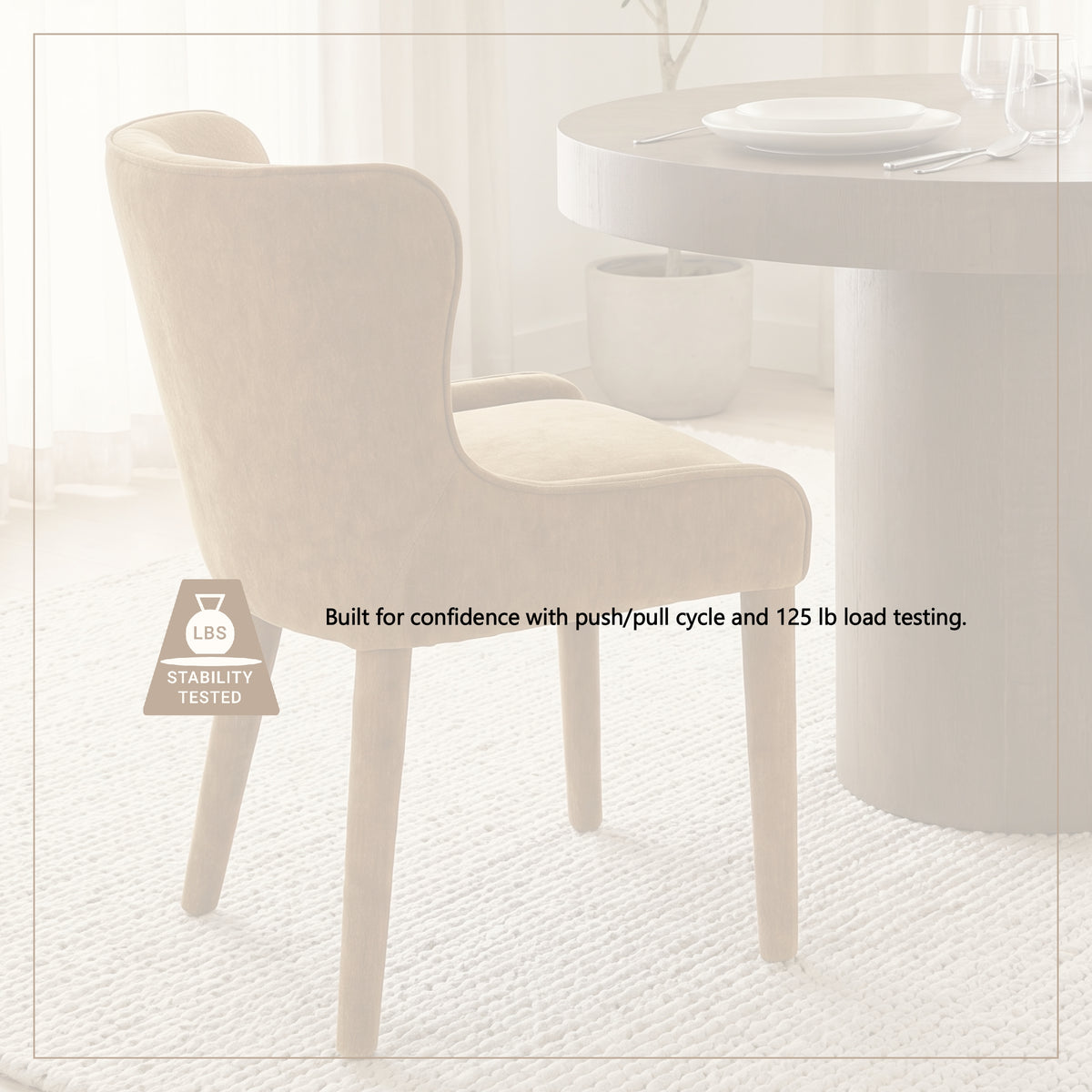 Nolan rust chenille styled in a dining room