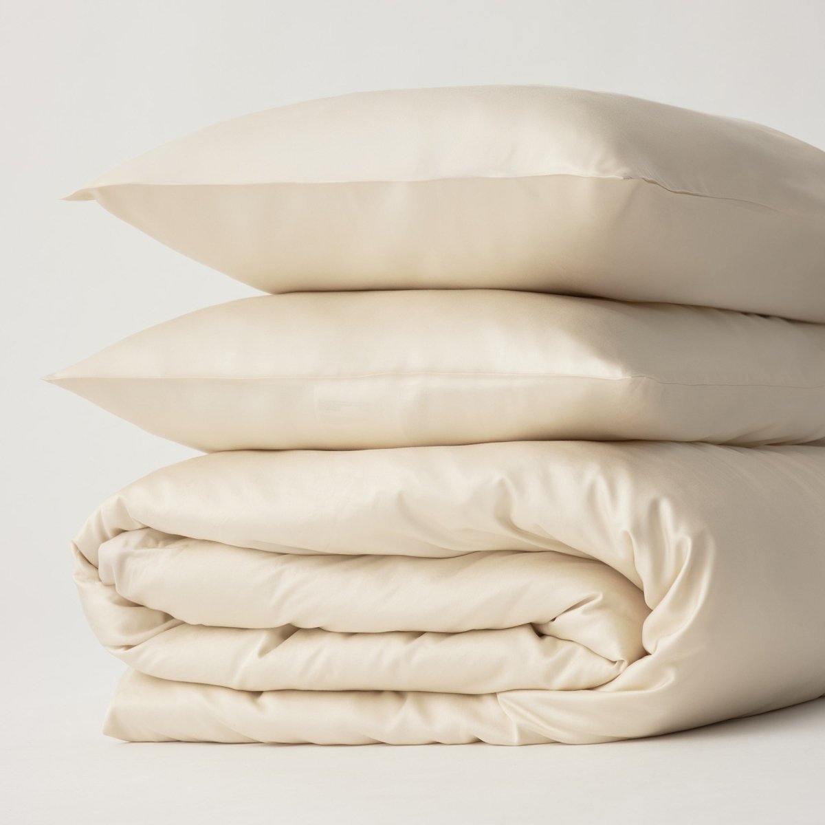 100% Organic Bamboo Duvet Cover Sets (3 Piece) (Sand / Beige) 400TC - EarthLoom