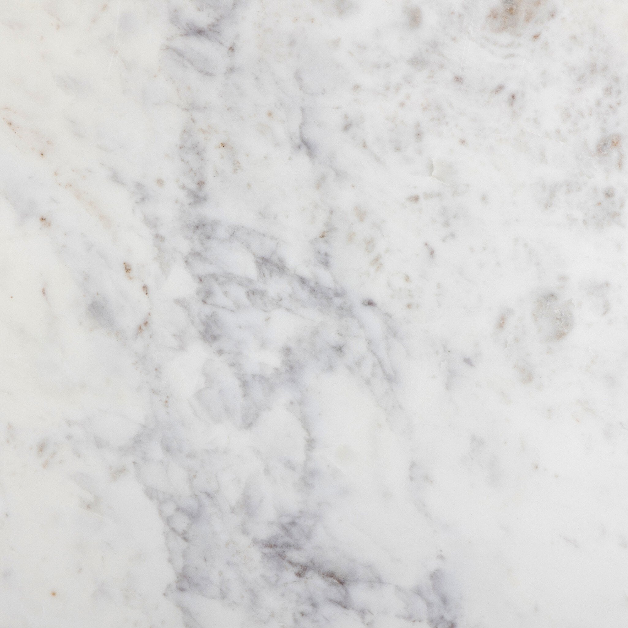 Mariah Round Dining Table 60" — white marble veining close-up detail