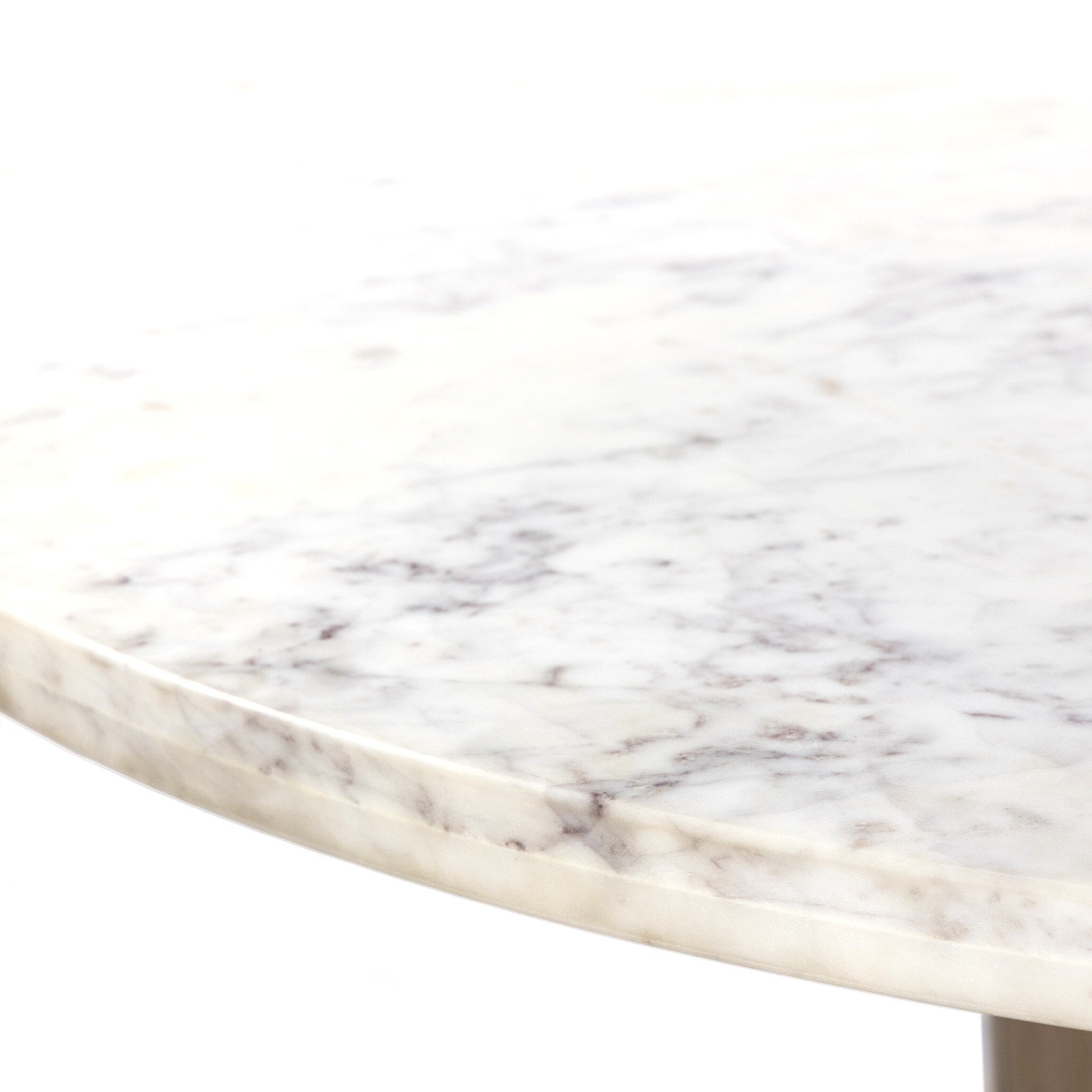 Mariah Round Dining Table 60" — tabletop edge and pedestal detail