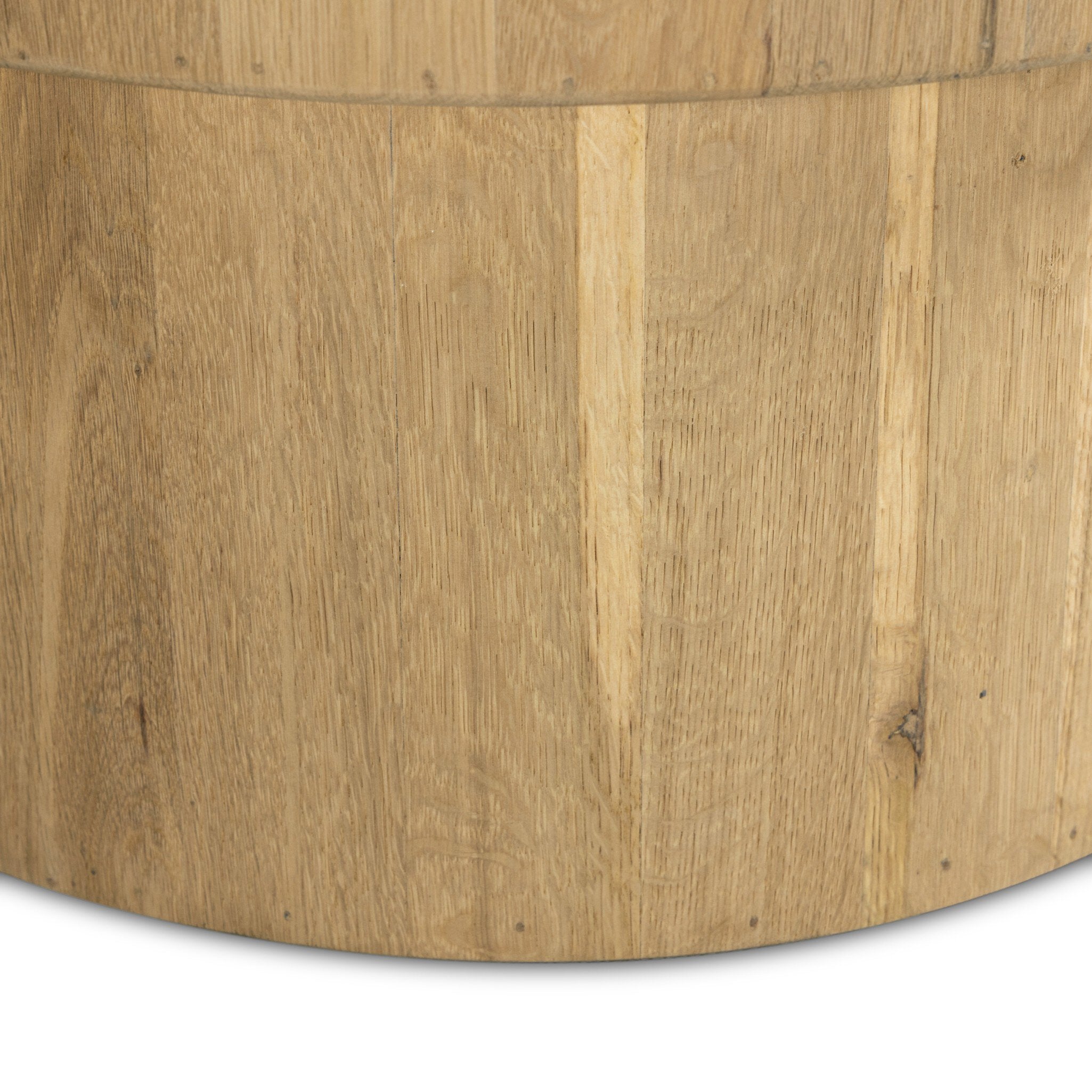 Mariah Round Dining Table 60" — tiered oak pedestal detail