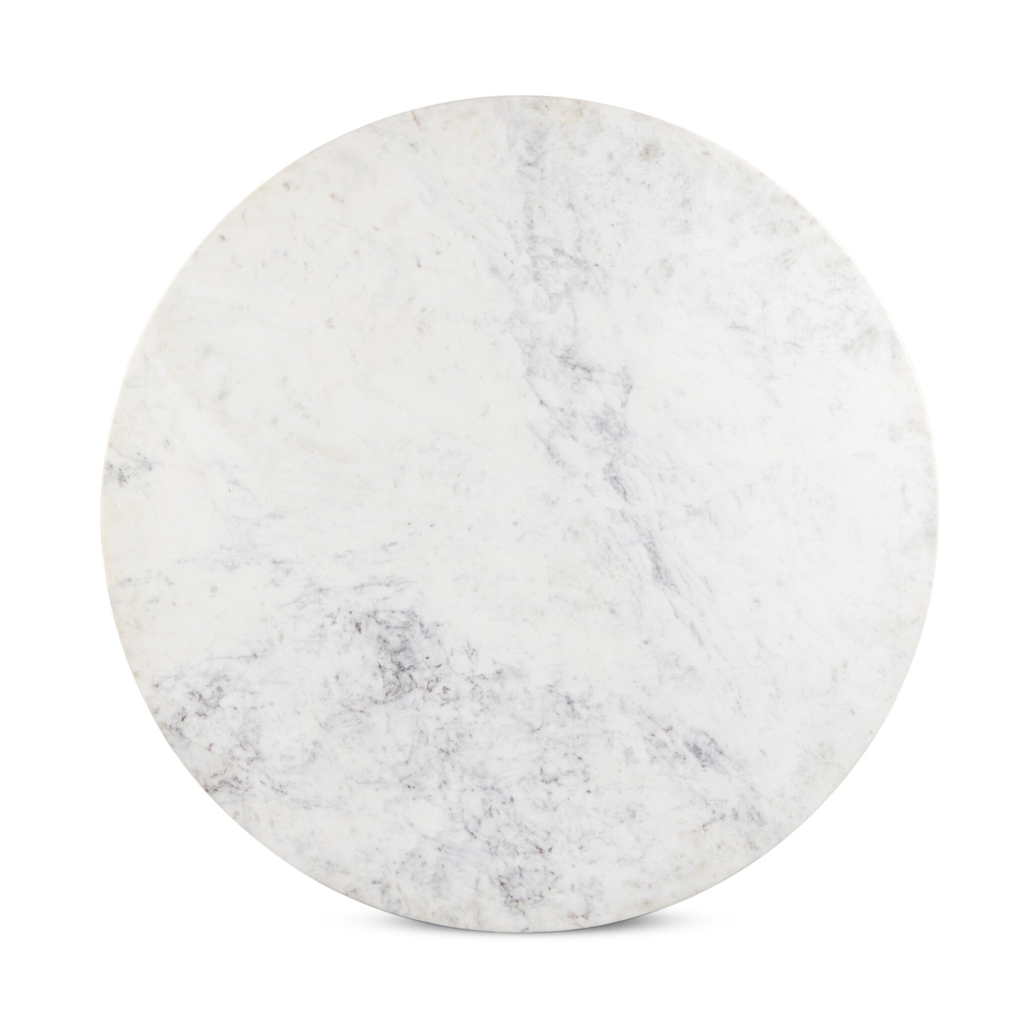 Mariah Round Dining Table 60" — round white marble tabletop from above