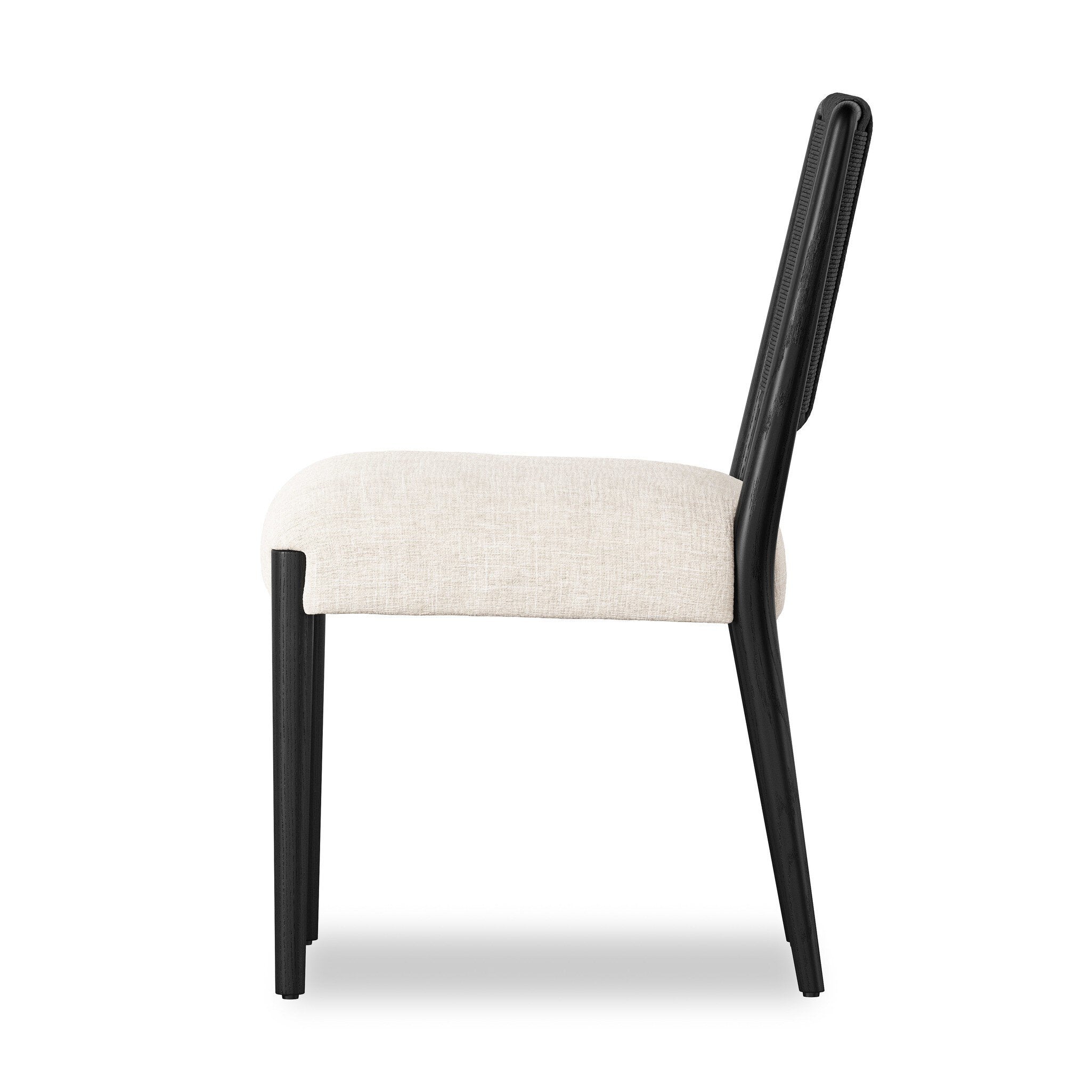 Rothler Dining Chair in Black Brushed Ash with Essence Natural seat, side profile