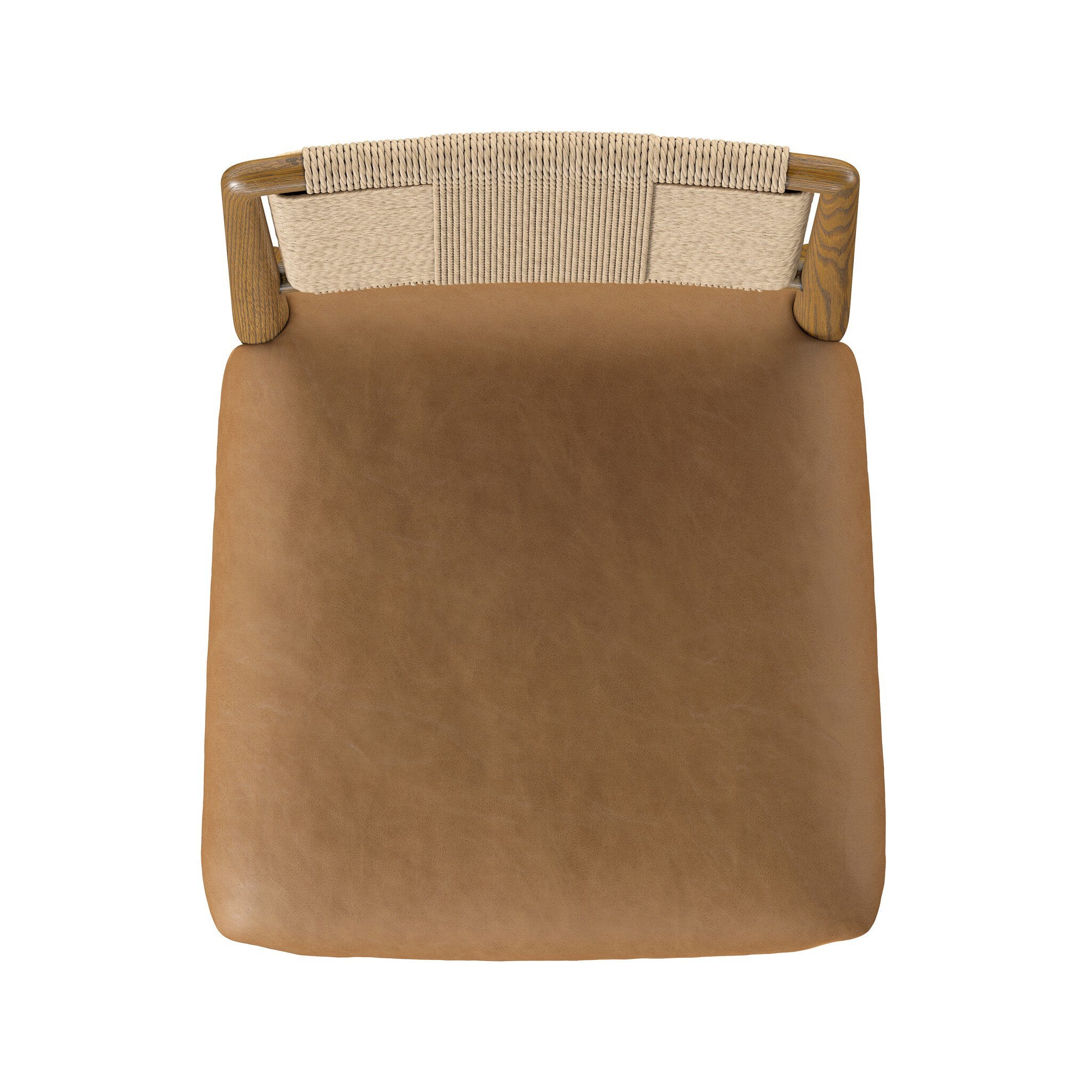 Rothler Dining Chair, Maestro Camel leather seat viewed from above