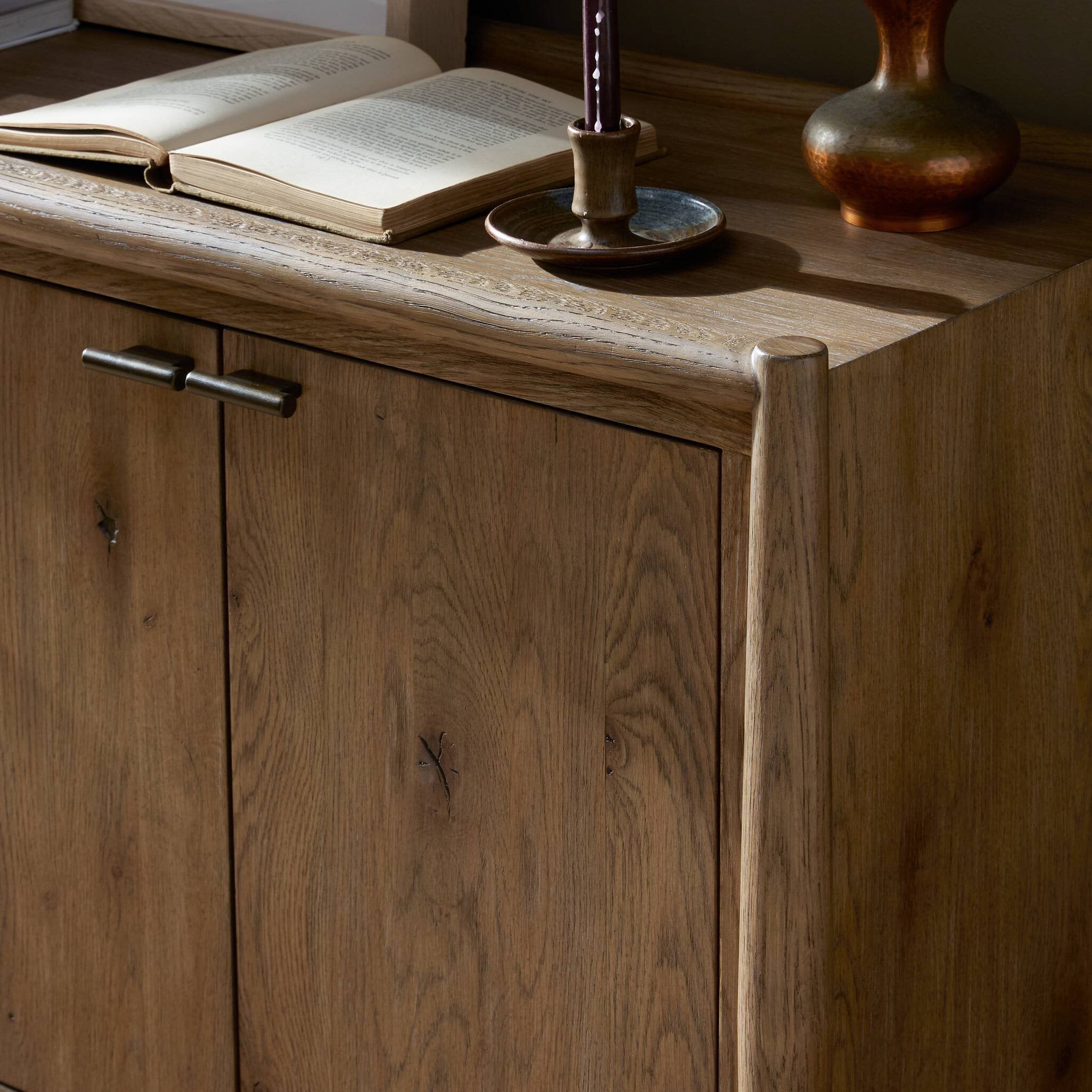 Glenview 4 Door Sideboard — Weathered Oak