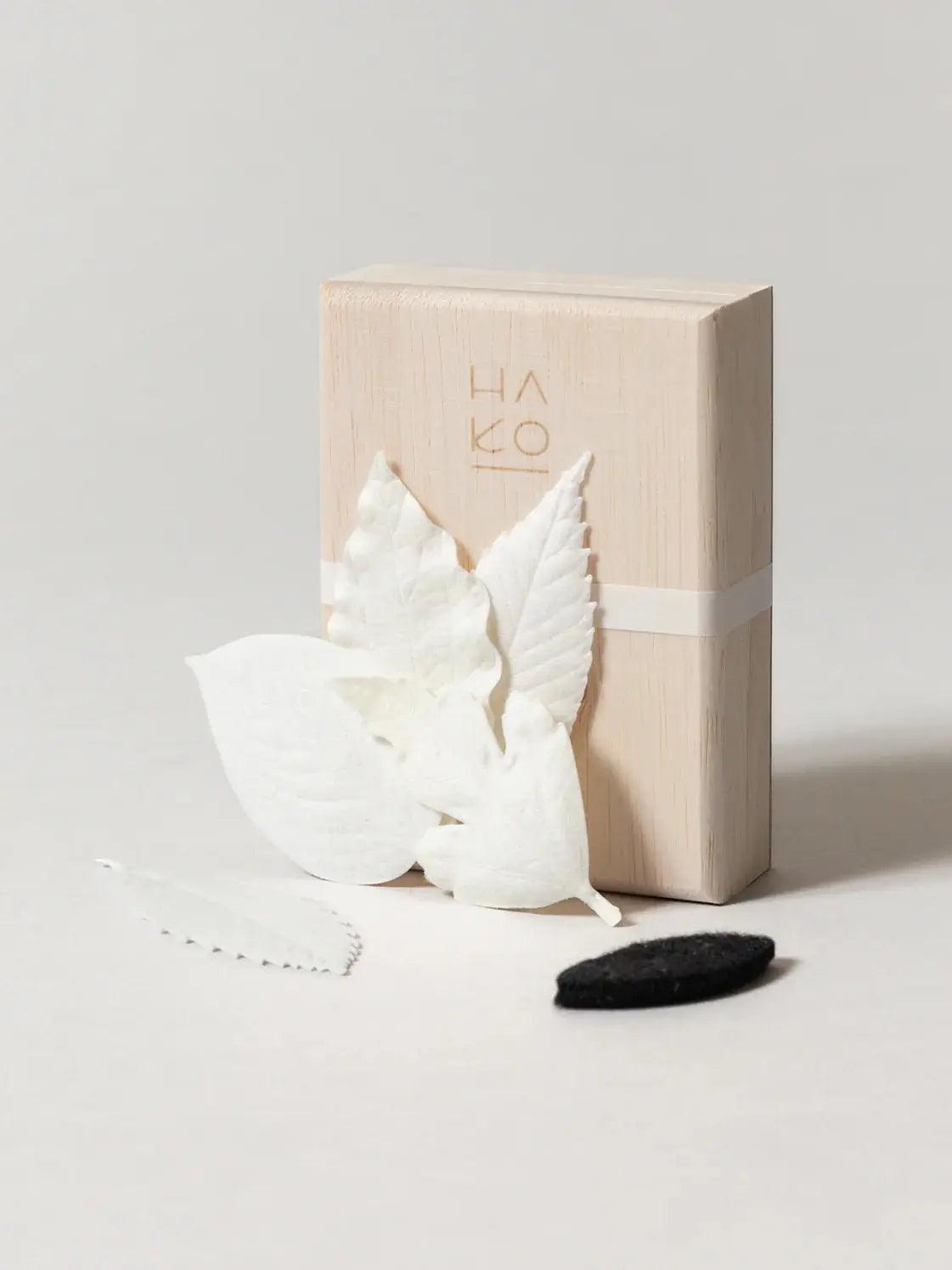 HA KO Paper Incense - Wooden Box Set of 5 With Incense Mat - EarthLoom