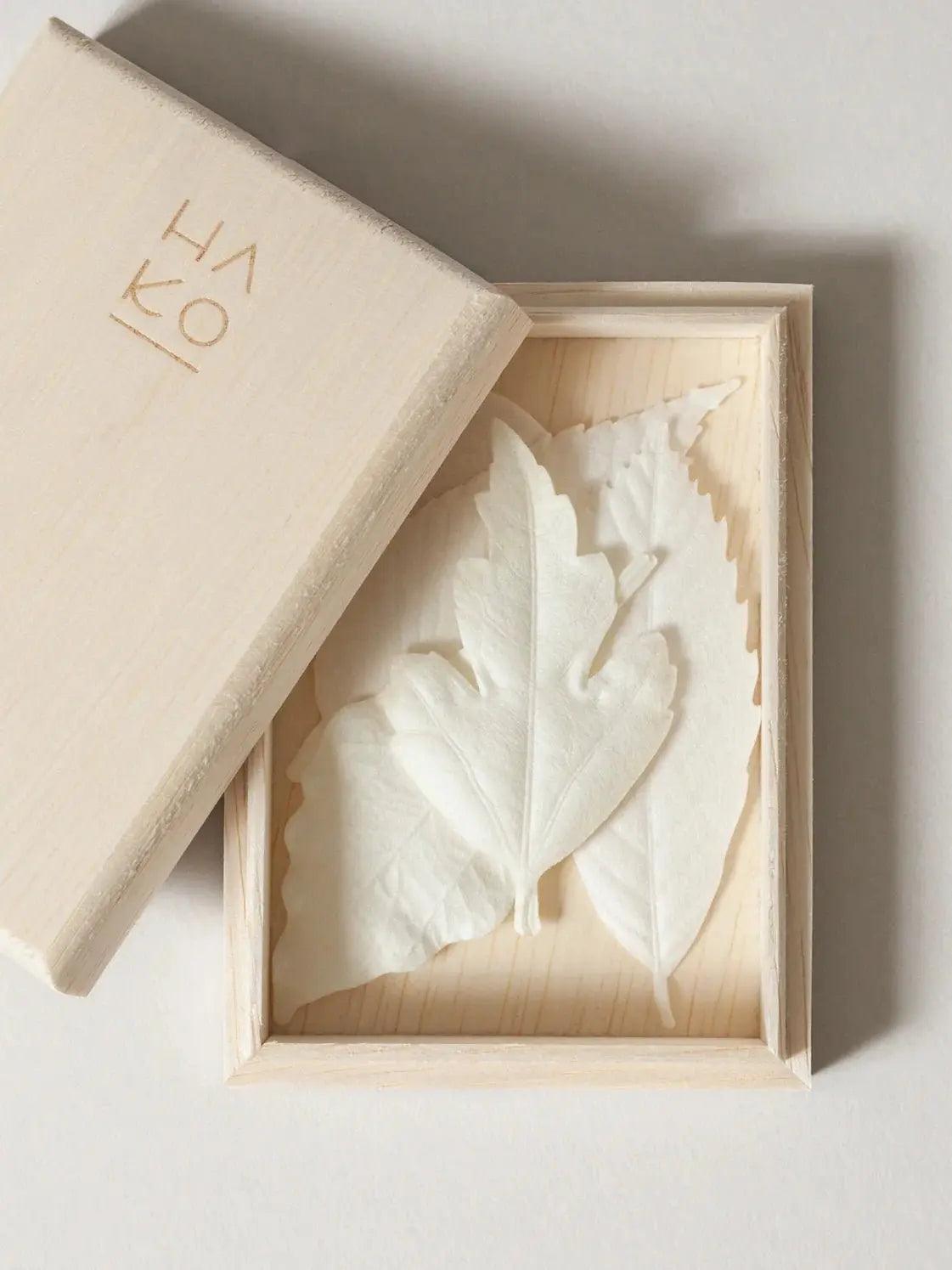 HA KO Paper Incense - Wooden Box Set of 5 With Incense Mat - EarthLoom
