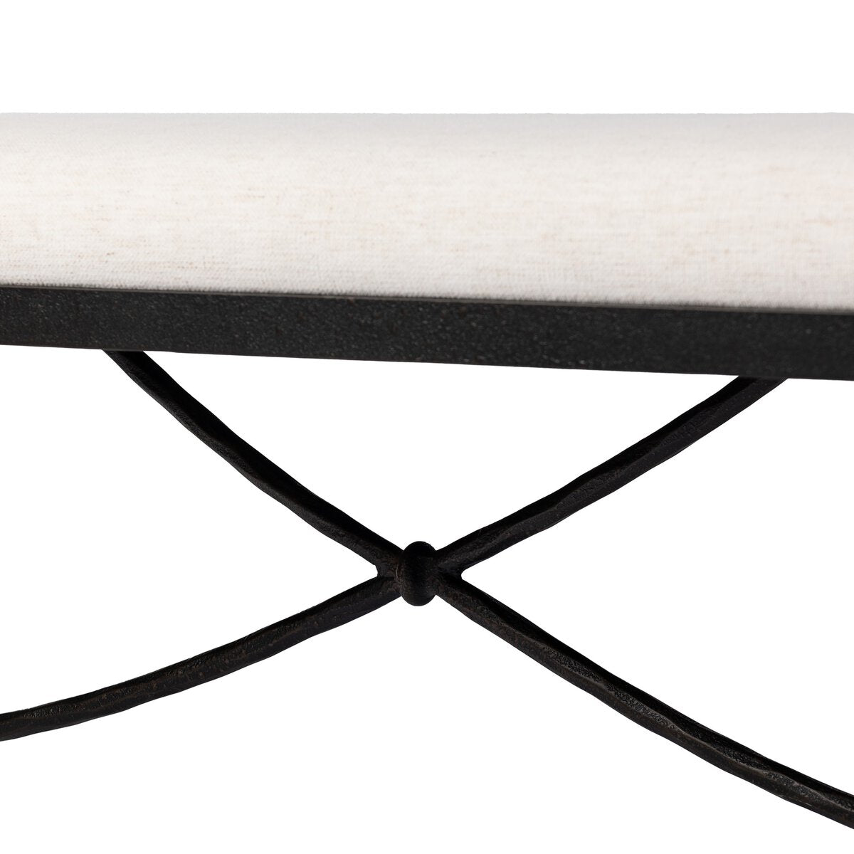 Jade Accent Bench in Crypton Nomad Snow performance weave, additional view