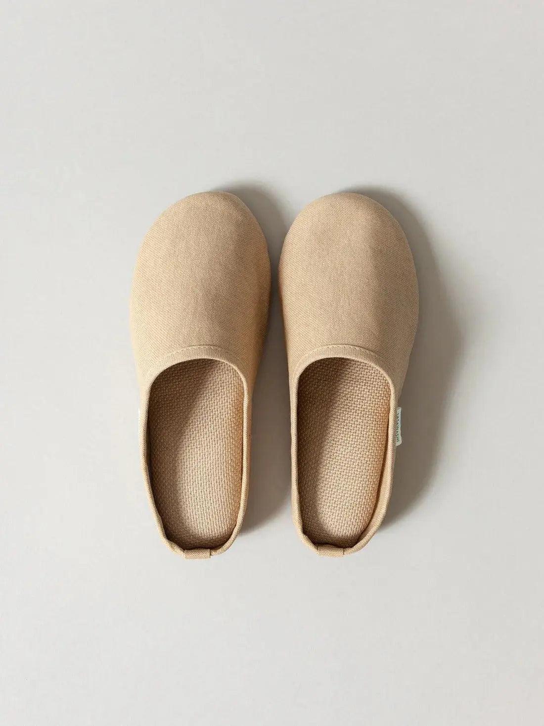 Sasawashi Japanese Room Shoes, Camel - EarthLoom