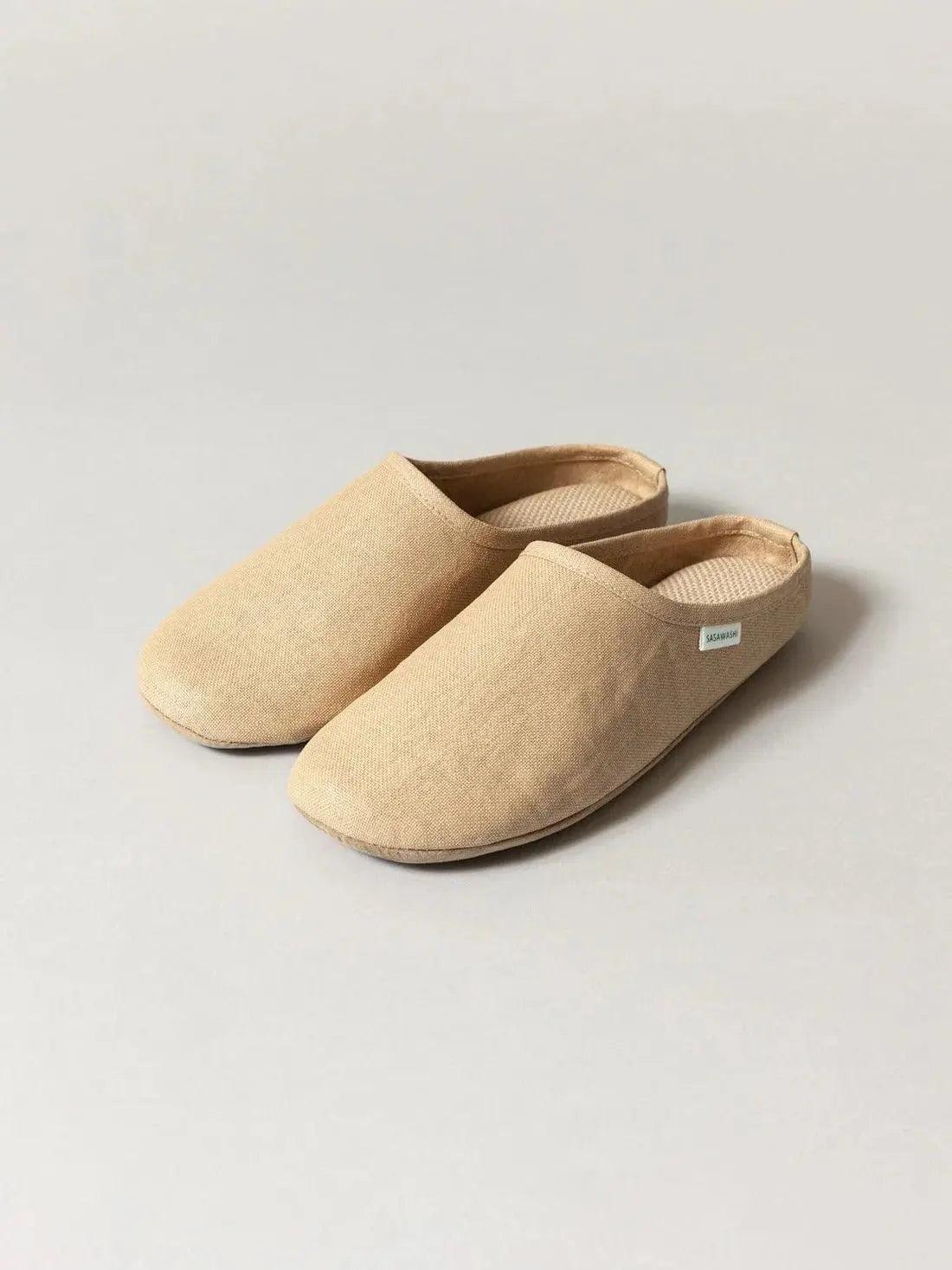 Sasawashi Japanese Room Shoes, Camel - EarthLoom