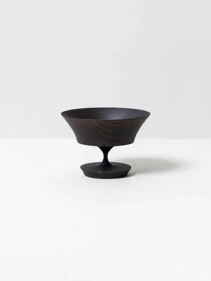 Sinafu Small Stand Bowl - Hasori (Black) - EarthLoom