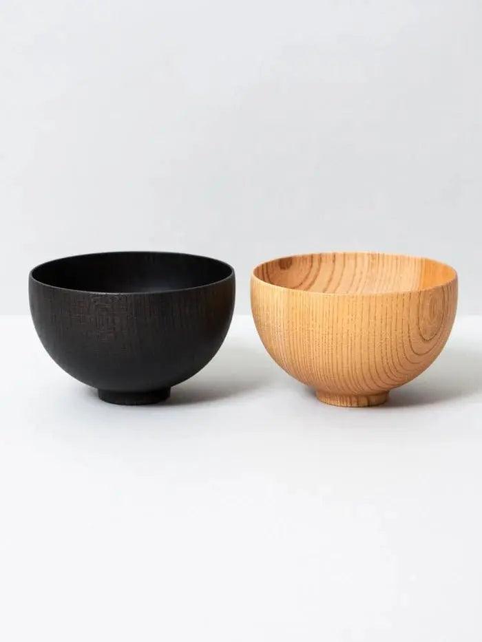 Tsumugi Wooden Bowl - Sensai, Black - EarthLoom