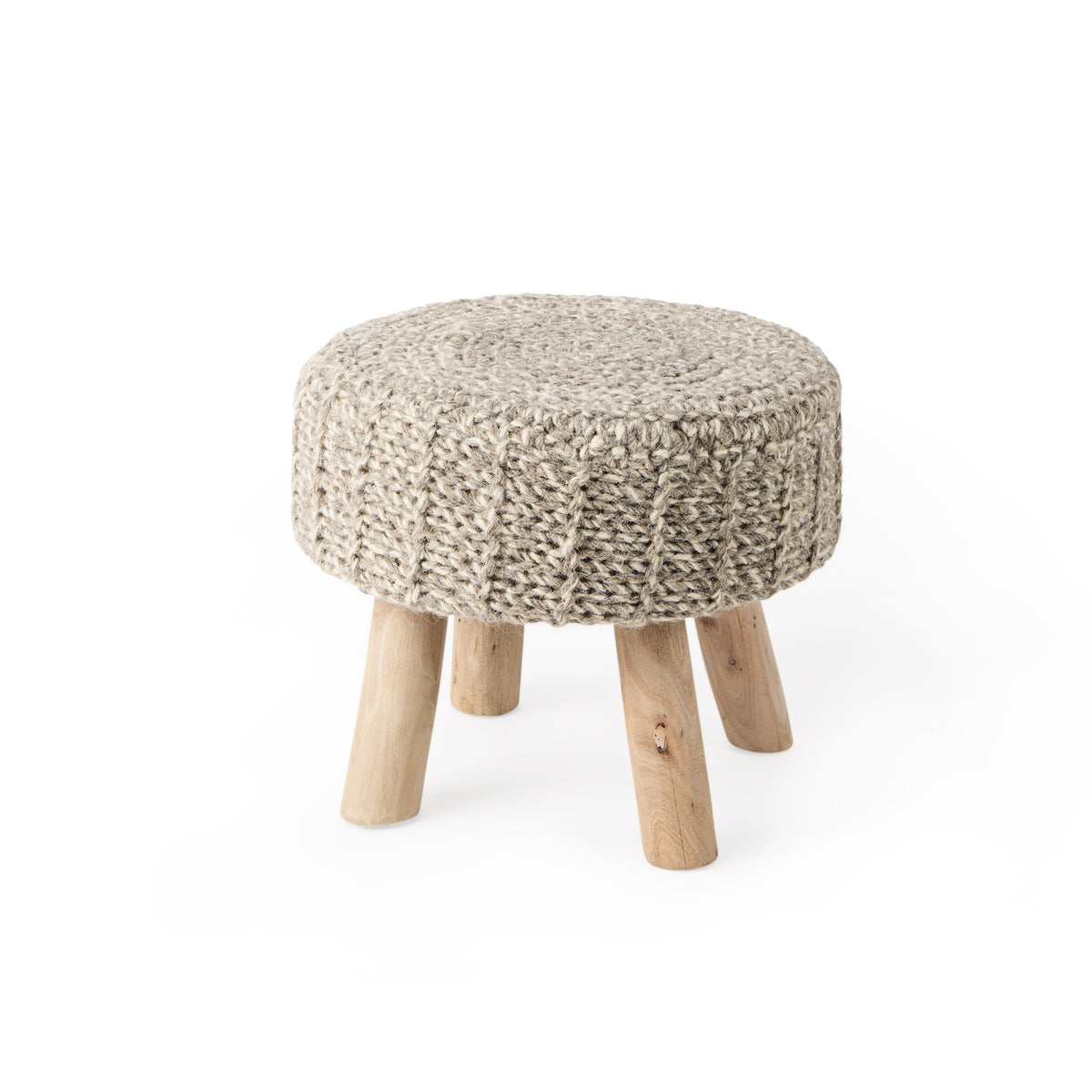 Bina 19 inch taupe wool stool
