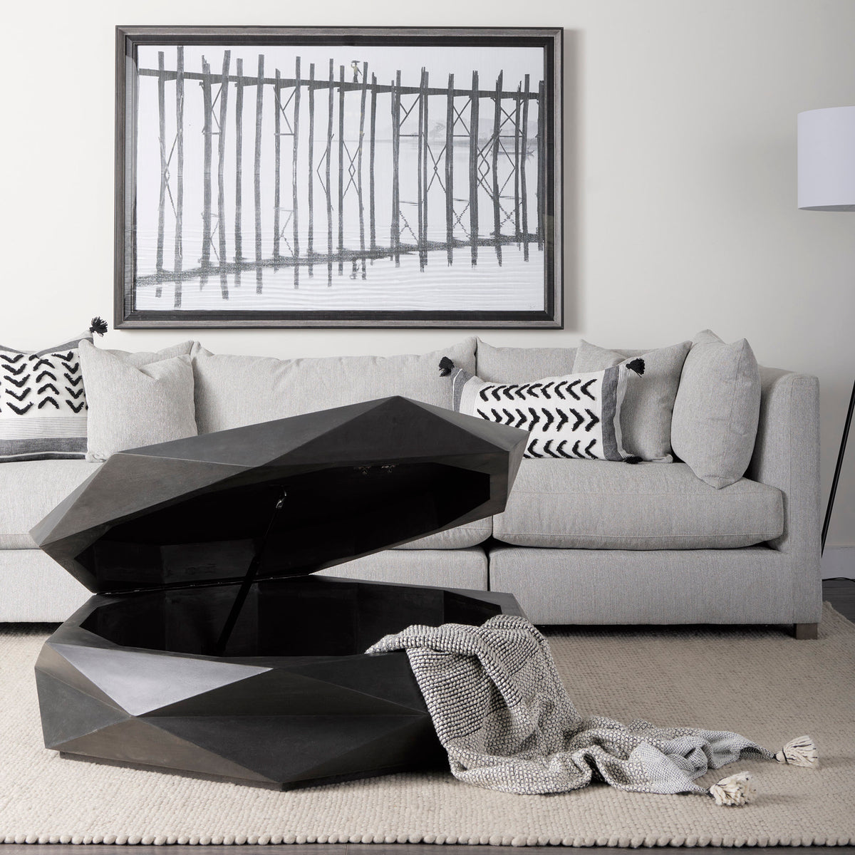 Arreto 48" Hexagonal Storage Coffee Table