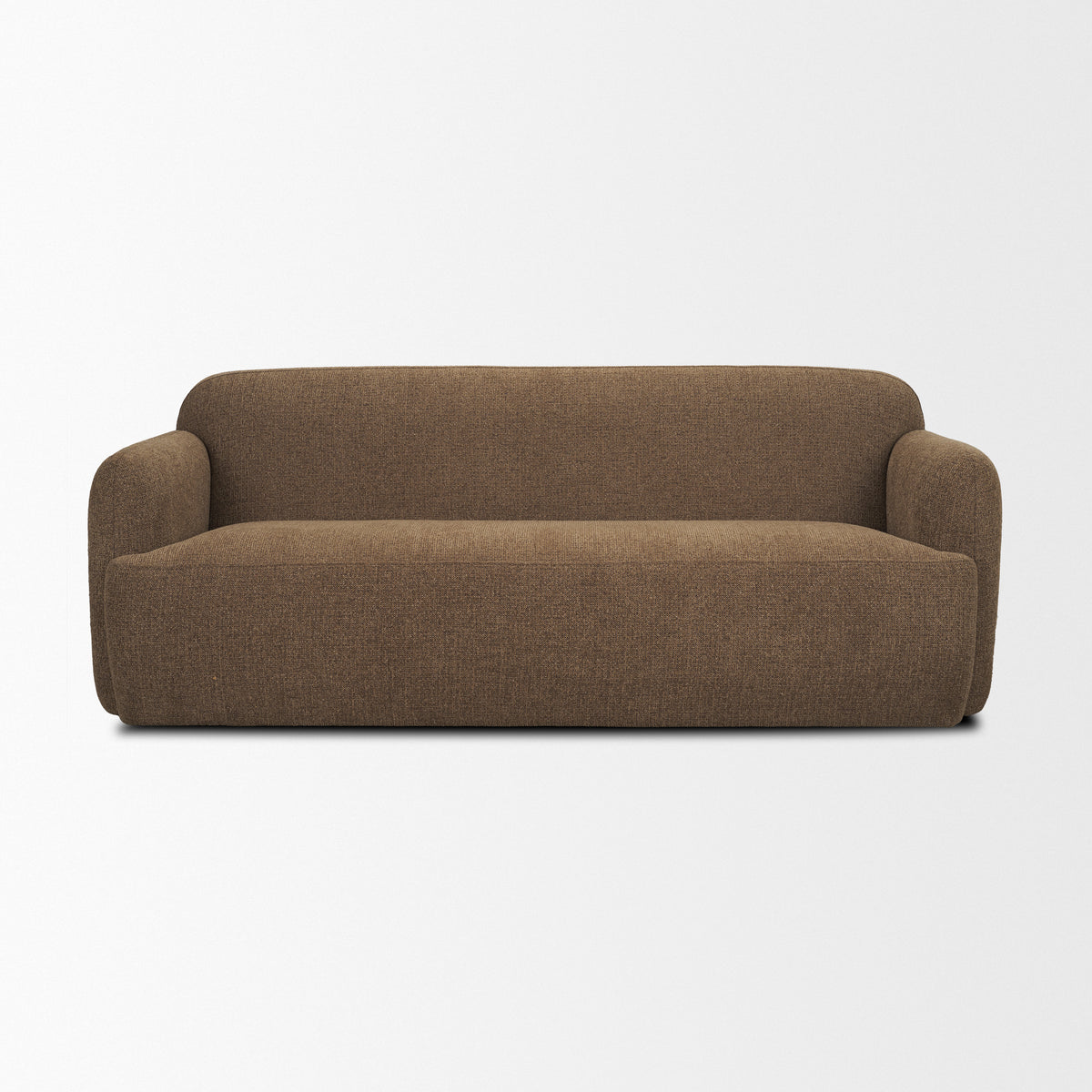 Saga sofa brown, angled view