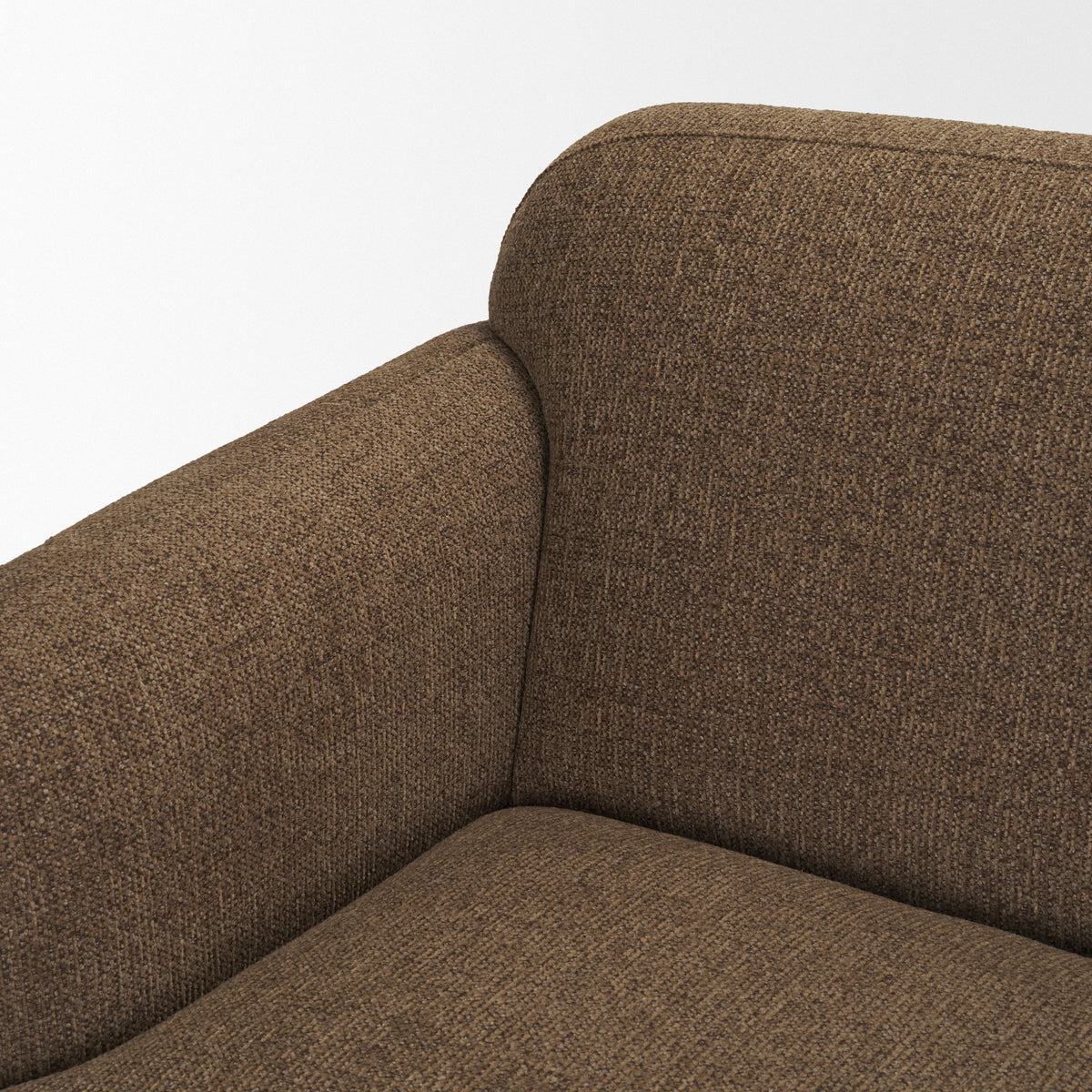 Saga sofa brown, arm detail