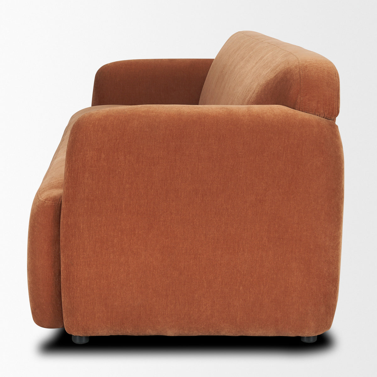 Saga sofa rust, side view