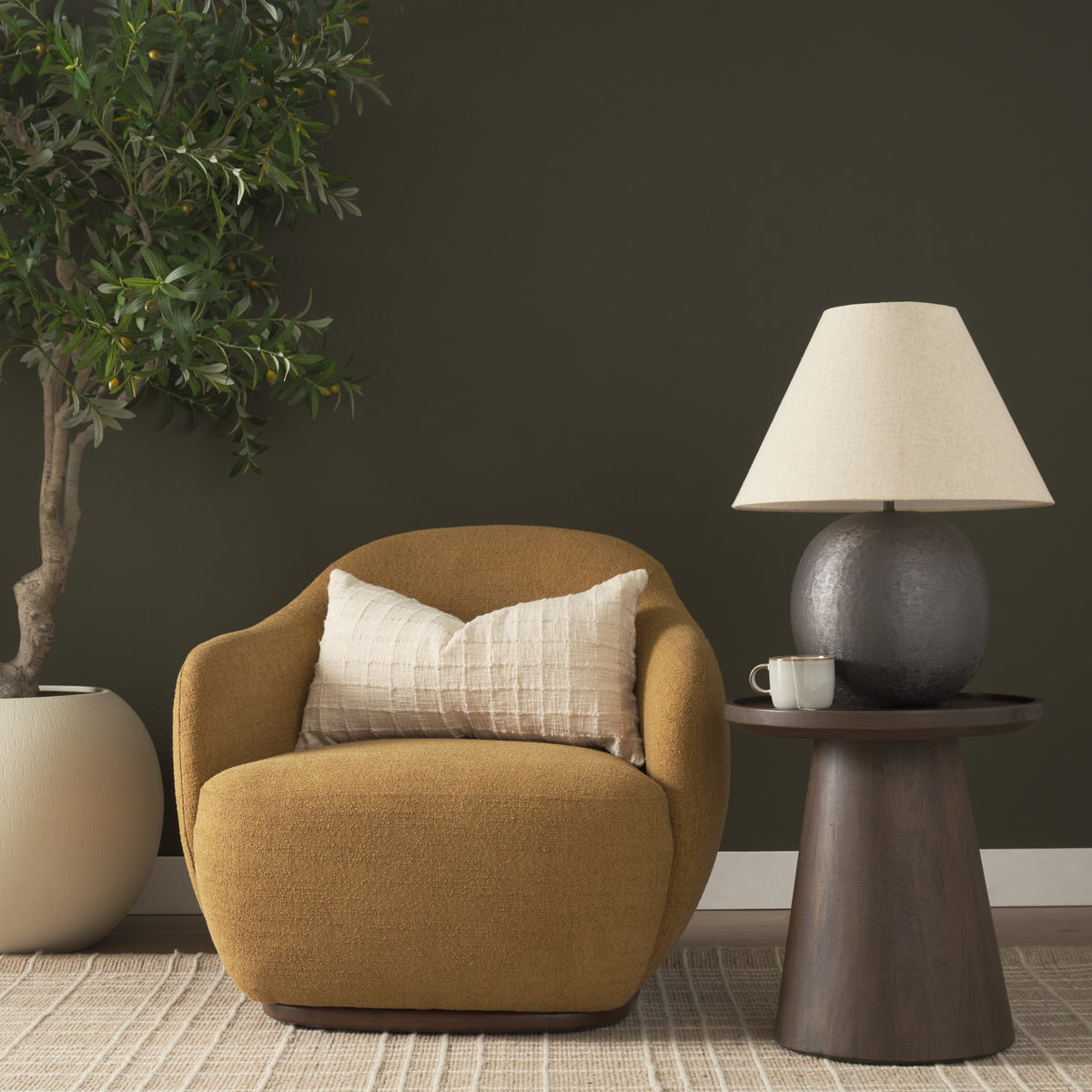 Hudson Upholstered Swivel Chair