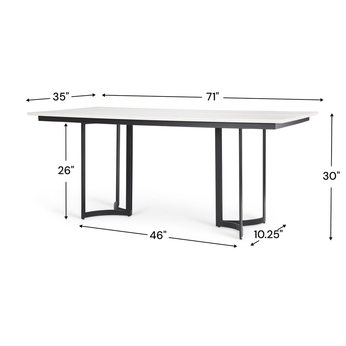 Tanner dining table dimensions