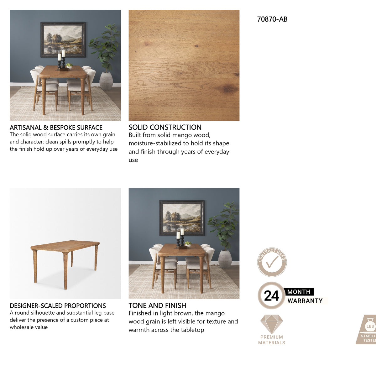 Suvan dining table styled in a dining room
