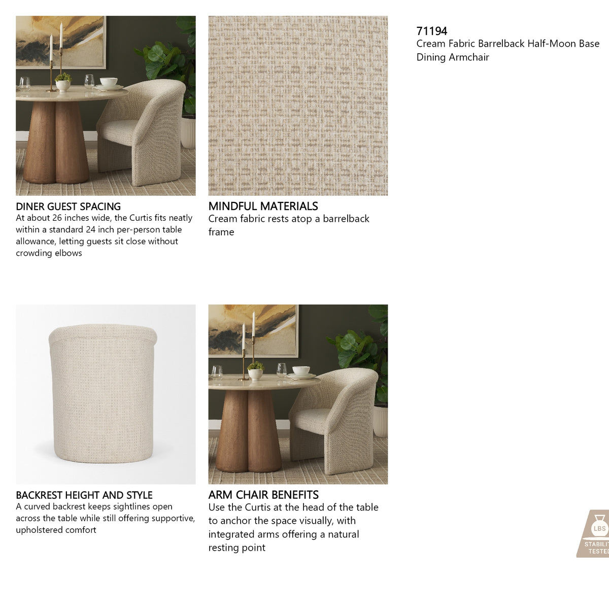 Curtis dining armchair styled at a dining table