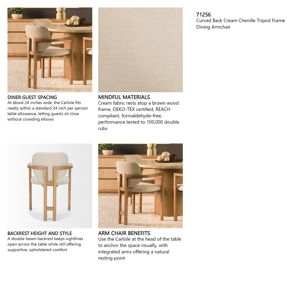 Carlisle Curved Back Dining Armchair
