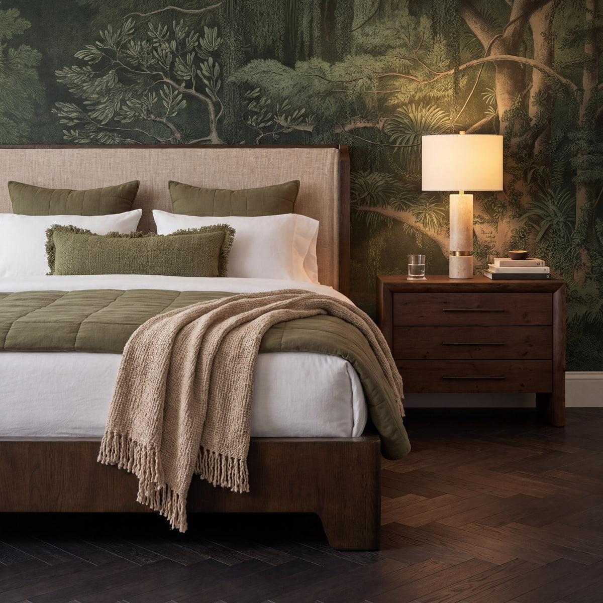 Holden Upholstered Bed with Shelter Headboard