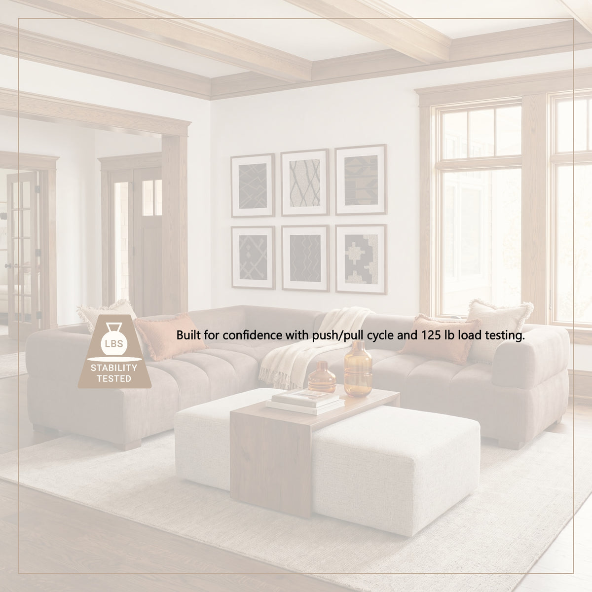 Warner Channel sectional styled in a living room