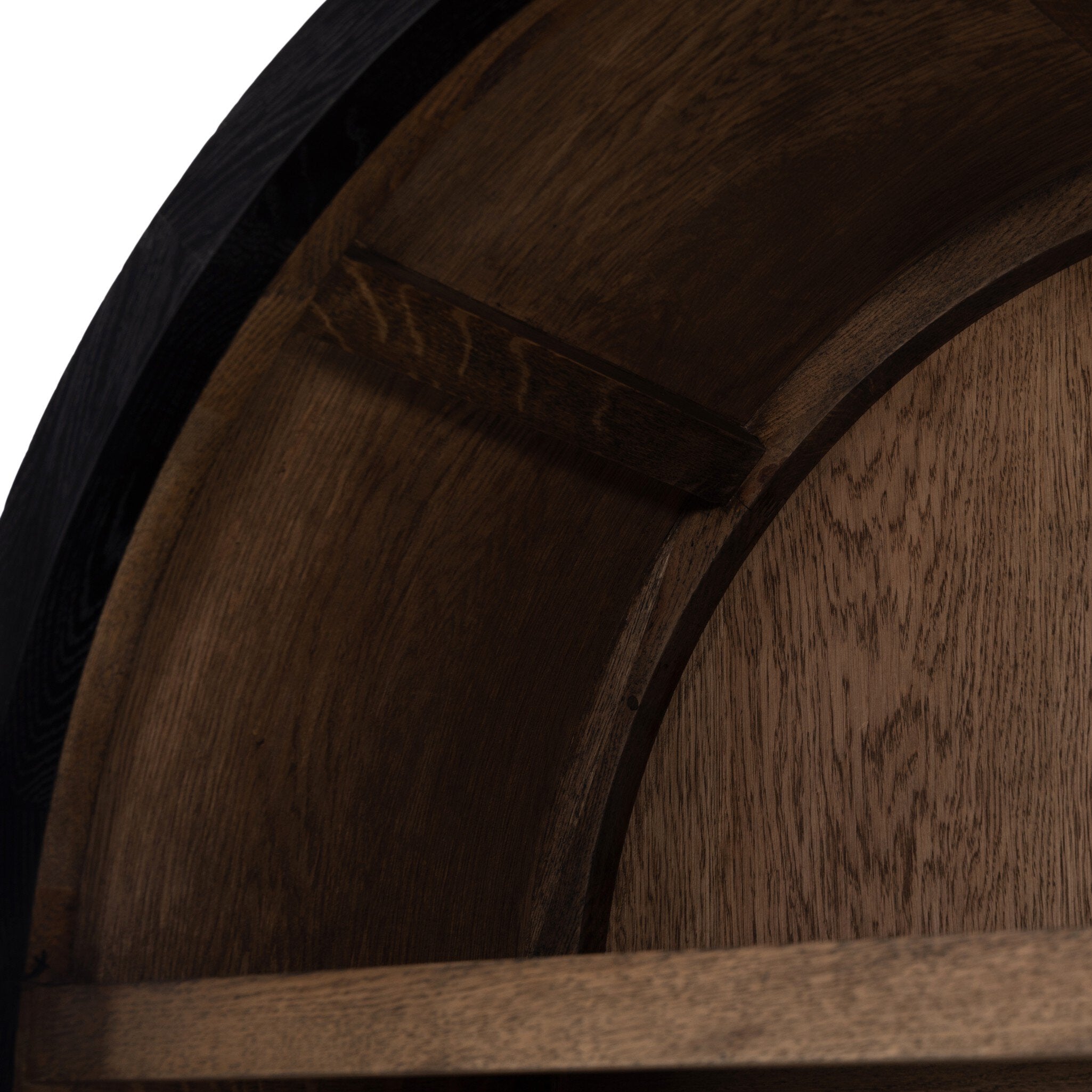 Tolle Cabinet in Drifted Matte Black — shelf and interior detail