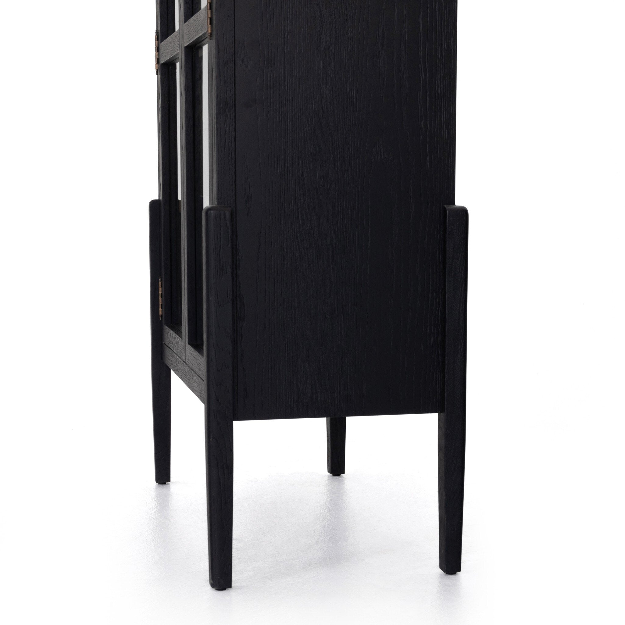 Tolle Cabinet in Drifted Matte Black — base and leg detail