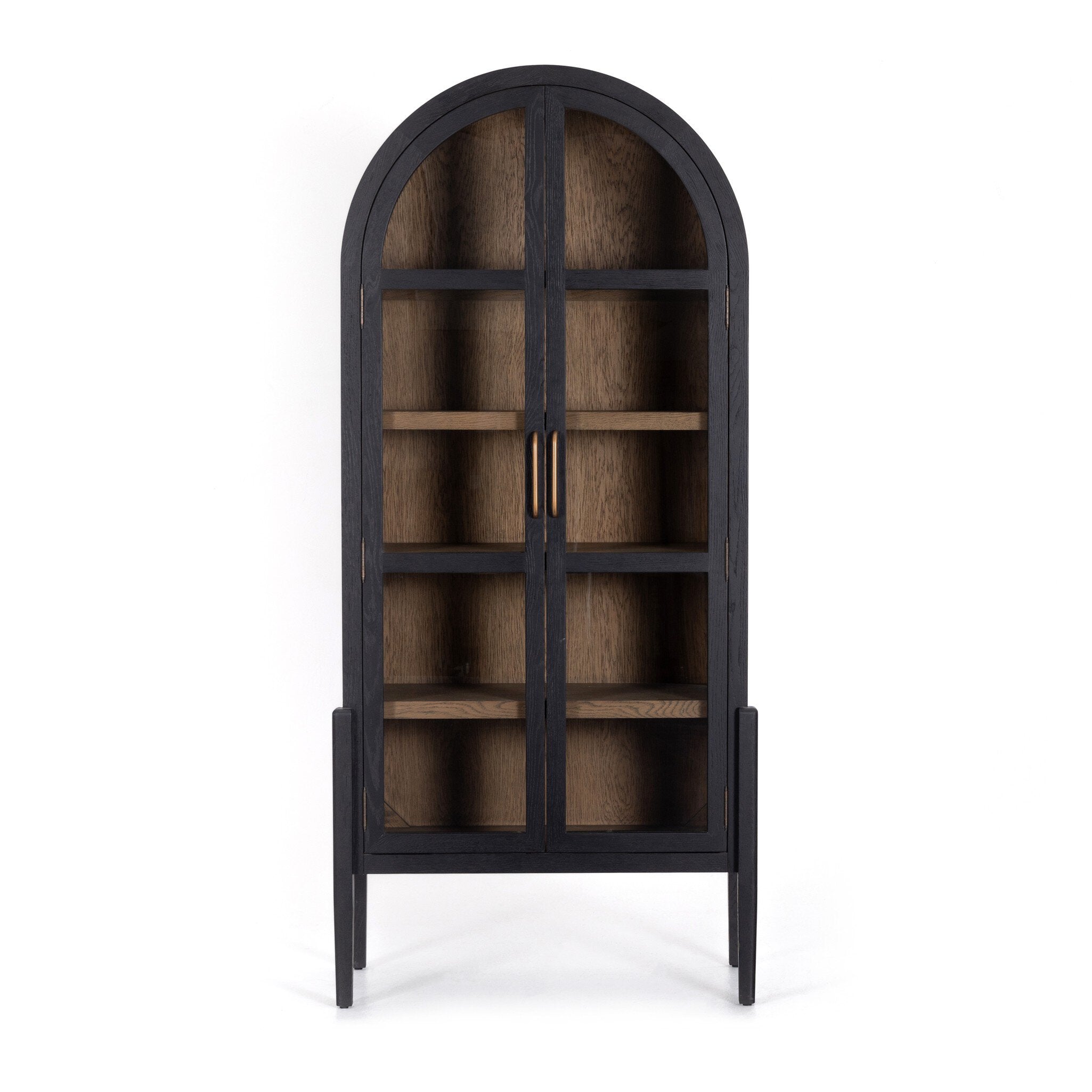Tolle Cabinet in Drifted Matte Black with Drifted Oak interior — front view