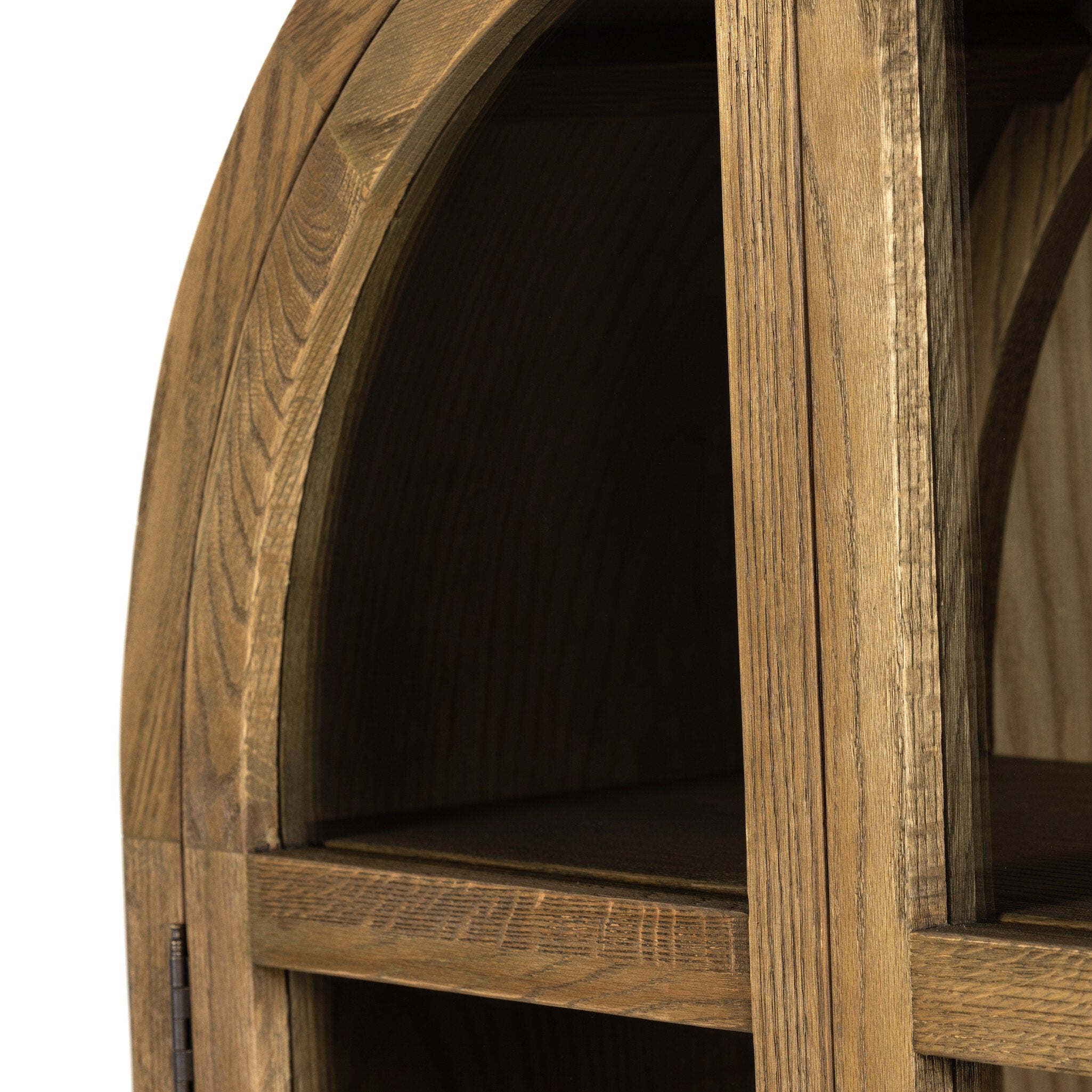 Tolle Cabinet in Drifted Oak — brass hardware detail