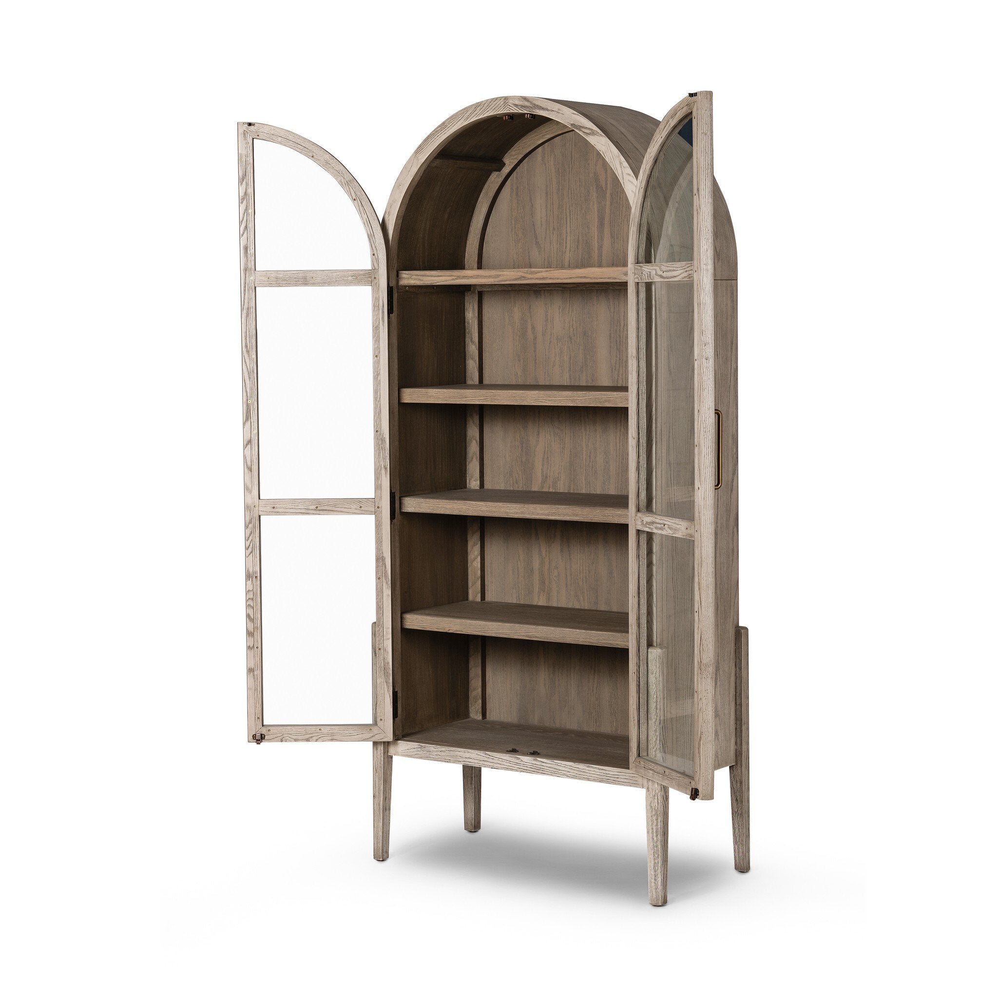 Tolle Cabinet in Warm Natural Oak — doors open showing shelving