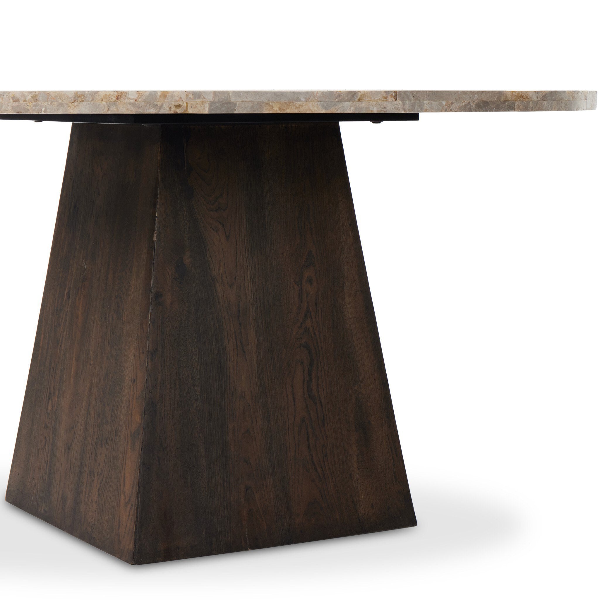 Brisa Round Dining Table 55" — onyx tabletop edge detail