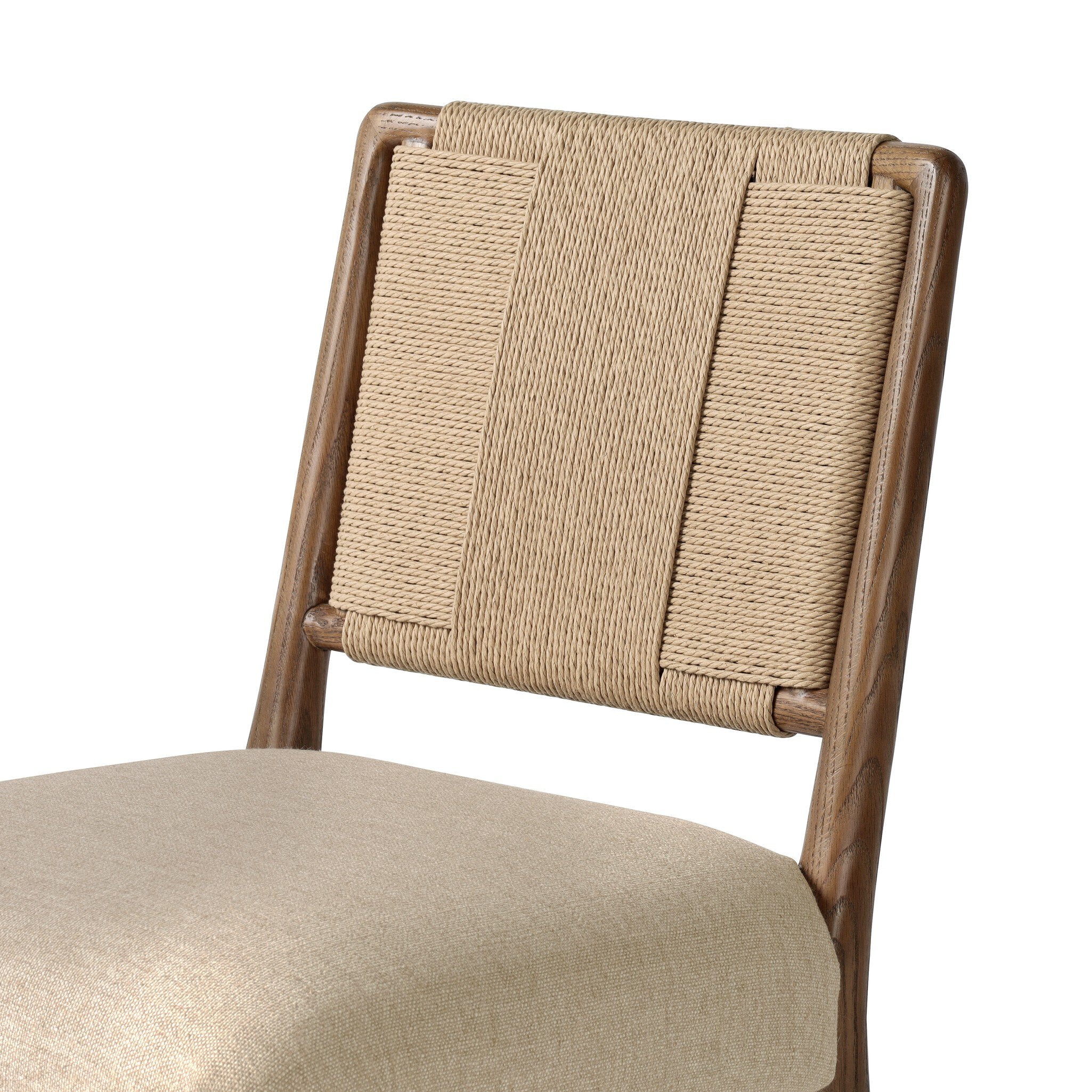 Rothler Dining Chair detail, Alcala Wheat performance fabric seat