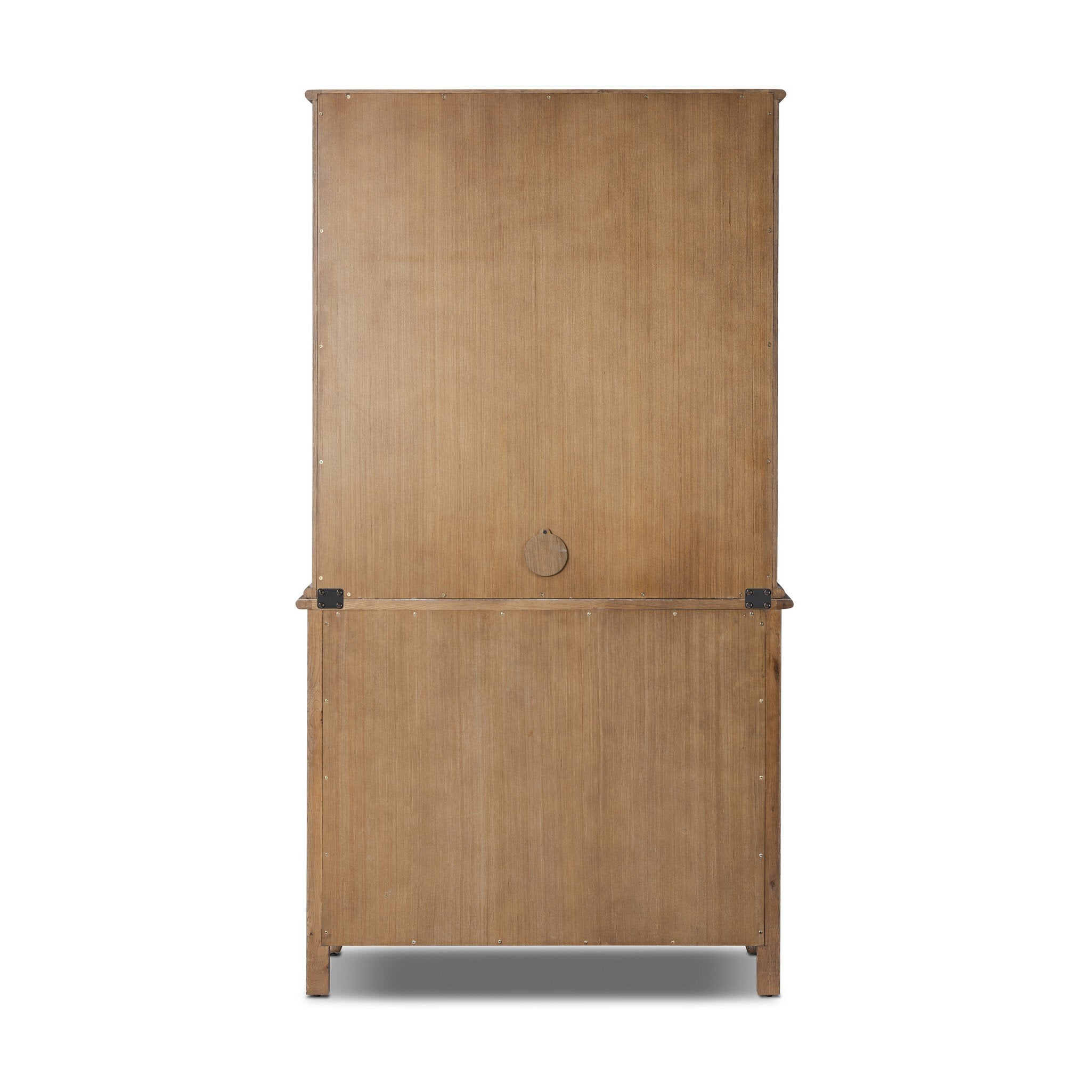 Pika Armoire in Weathered Oak, back panel view