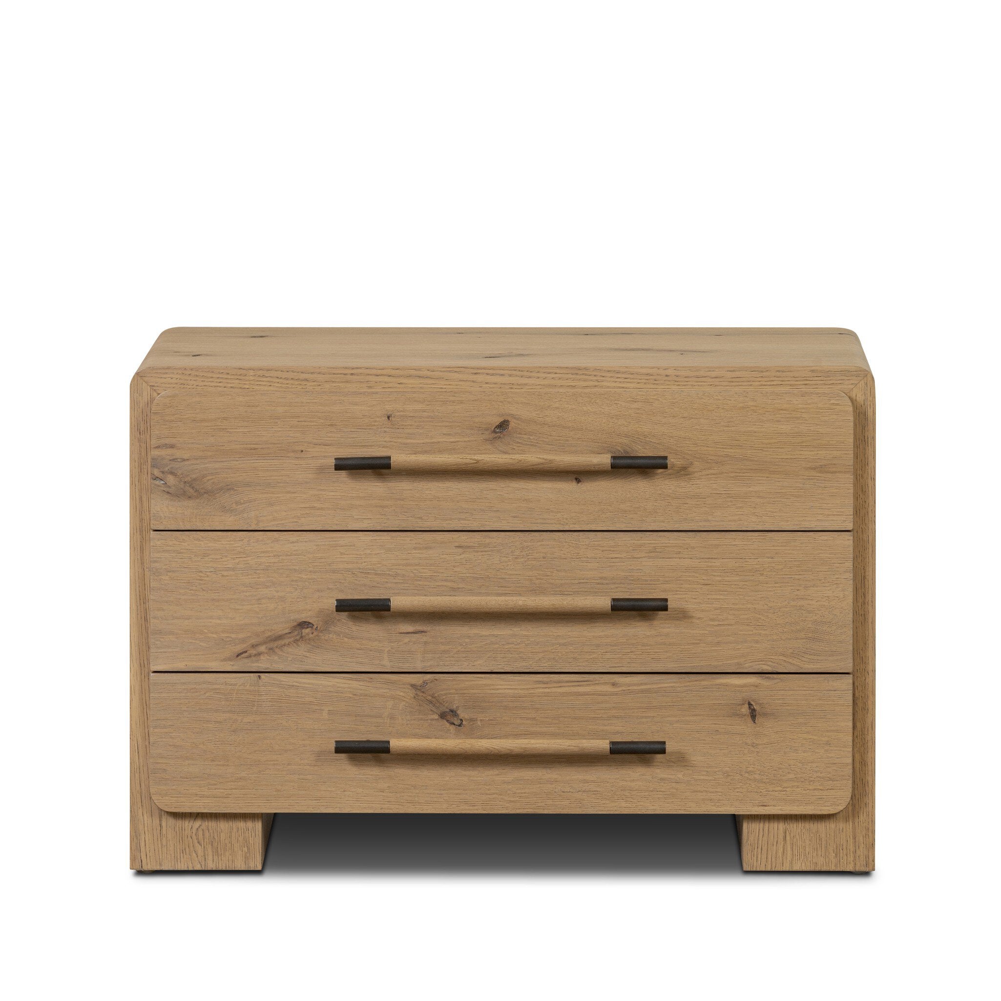 Eden Nightstand in Aged Smoked Oak, alternate front angle