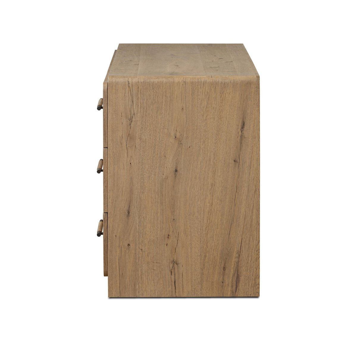 Eden 6 Drawer Dresser side profile showing waterfall oak veneer