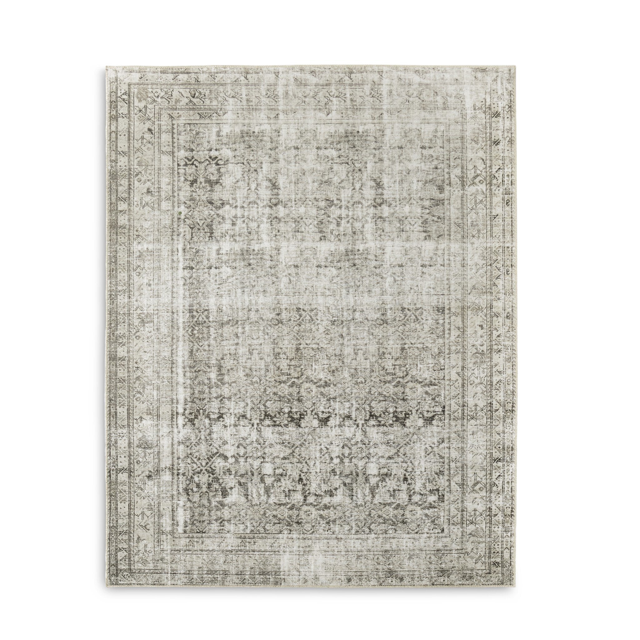Four Hands Nala Rug, Nala colourway — power-loomed, antiqued vintage pattern in soft grey-green