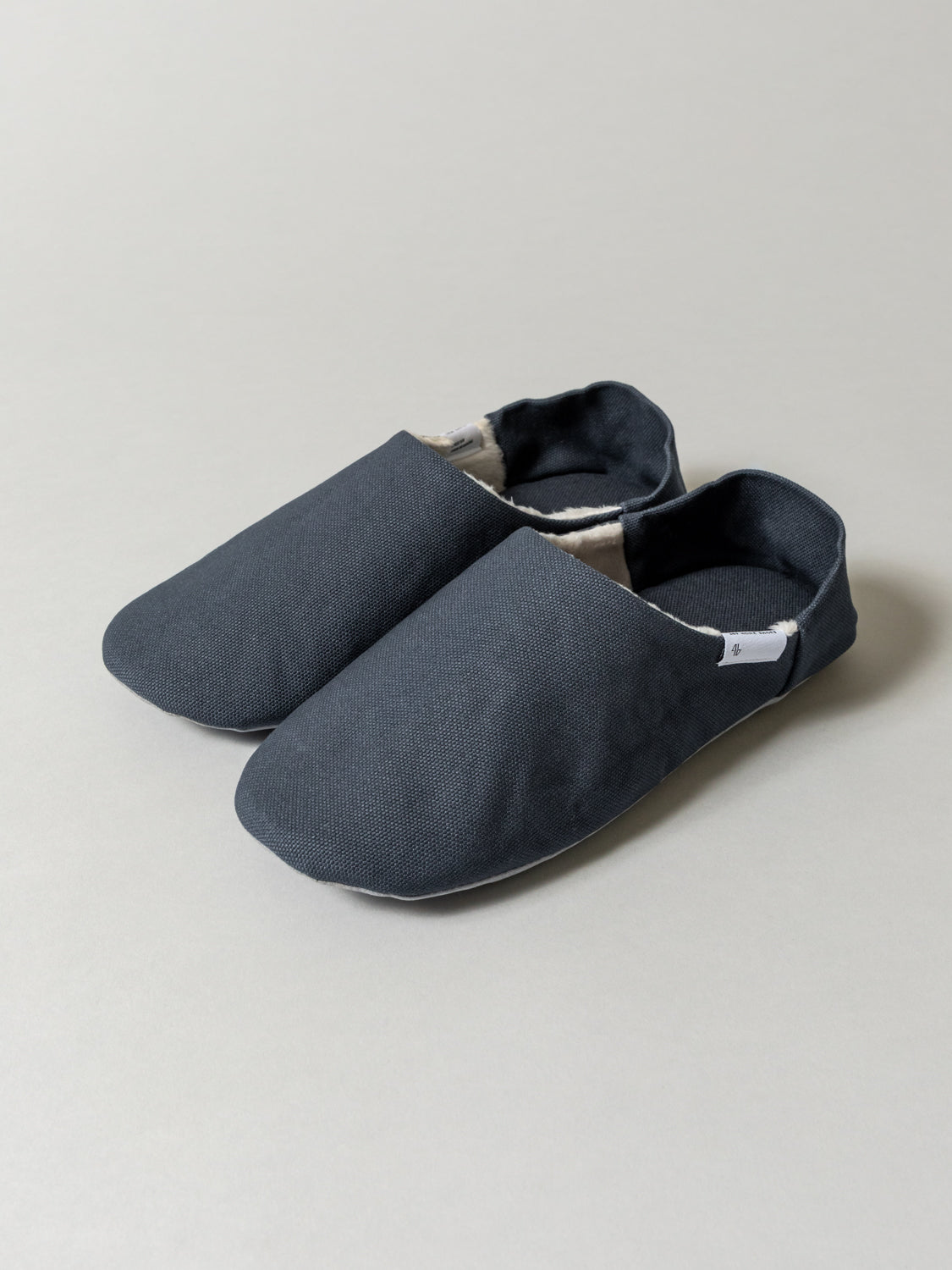 ABE Canvas Home Shoes - Lined, Grey - heel