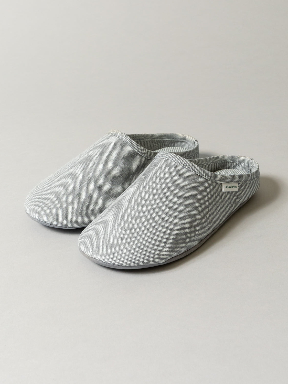 Sasawashi Japanese Room Shoes, Grey - pair
