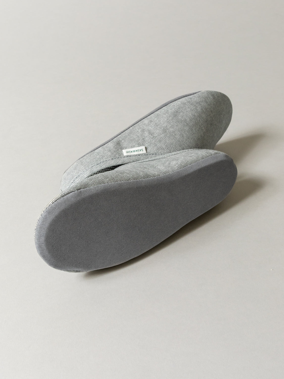 Sasawashi Japanese Room Shoes, Grey - detail