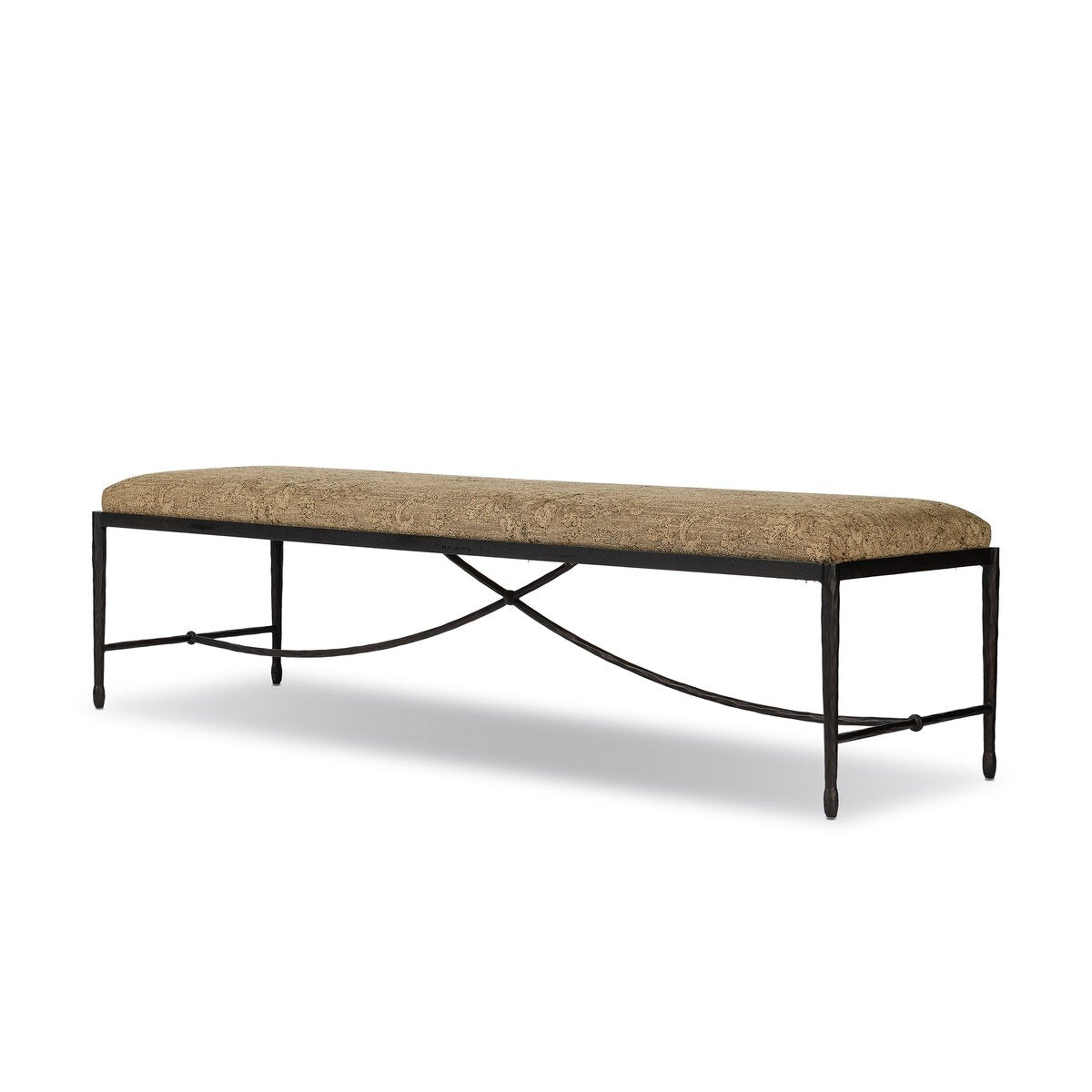 Jade Accent Bench in Fallingbrook Cafe floral linen blend, additional view